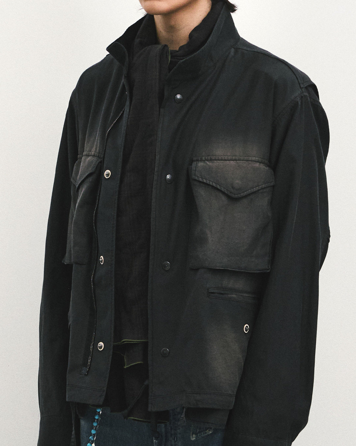 Eastlogue - Cropped Mil Jacket (Fading Navy Molesikn) product image 3 | TRAB K-Fashion Australia