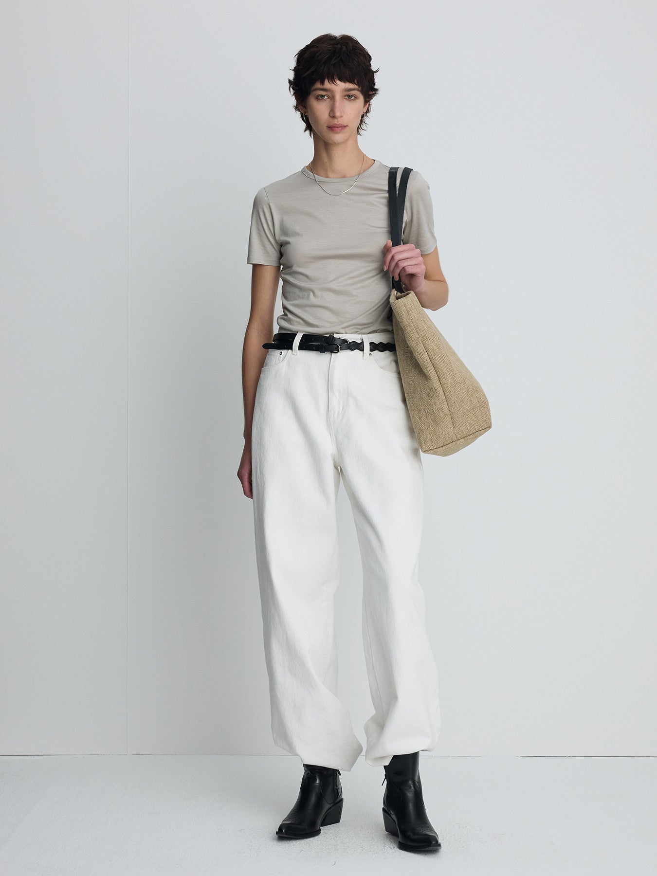 Tonywack - Tencel Short Sleeve T-Shirt (Light Grey) product image 1 | TRAB K-Fashion Australia