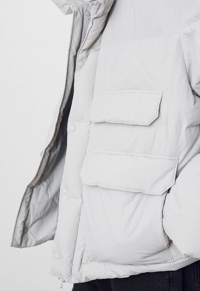 Tonywack - Technical Shell Short Puffer Down Jacket (Detachable Hood) (Pale Gery) product image 7 | TRAB K-Fashion Australia