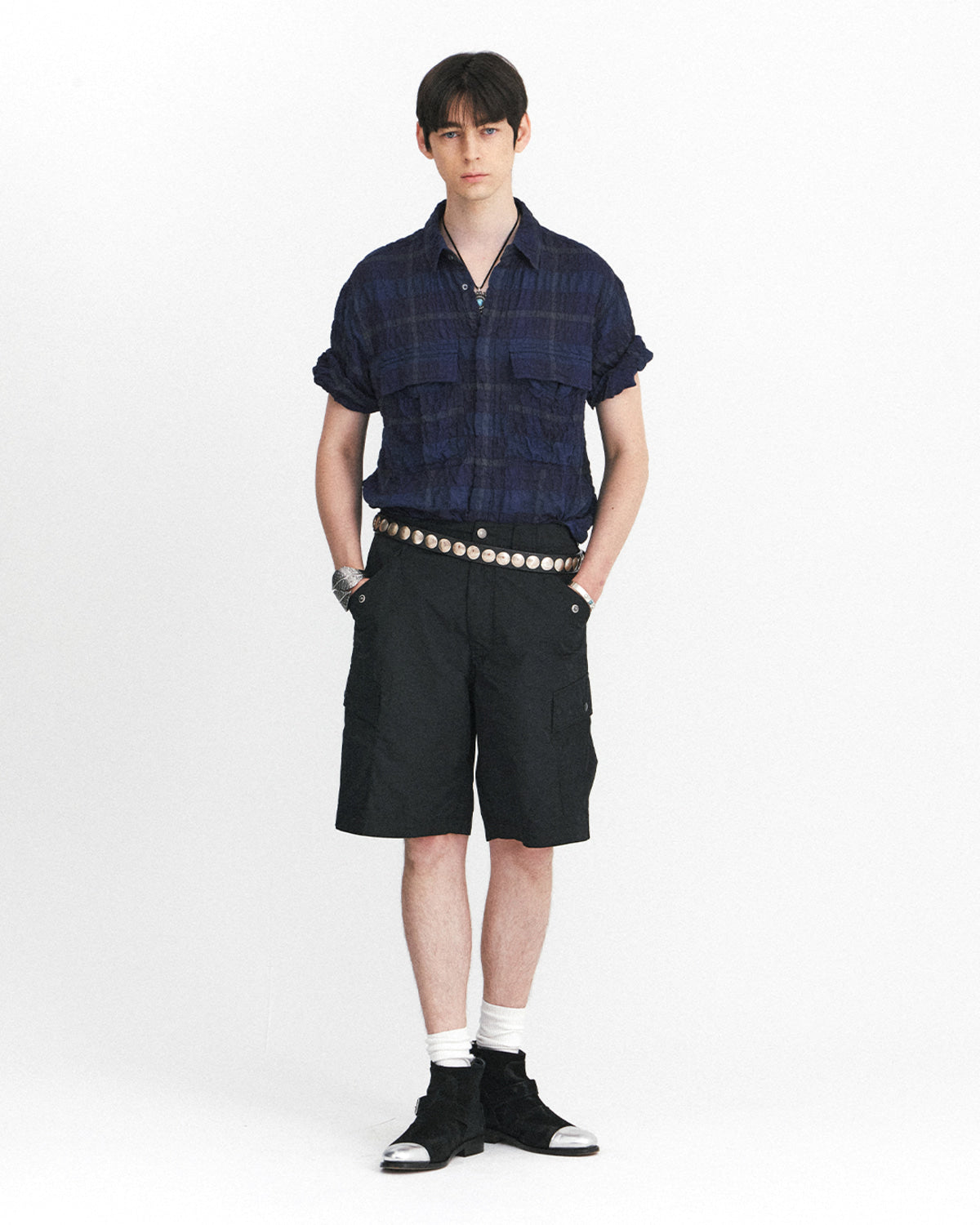 Eastlogue - Army Field Half Shirts (Multi Blue Check) product image 4 | TRAB K-Fashion Australia