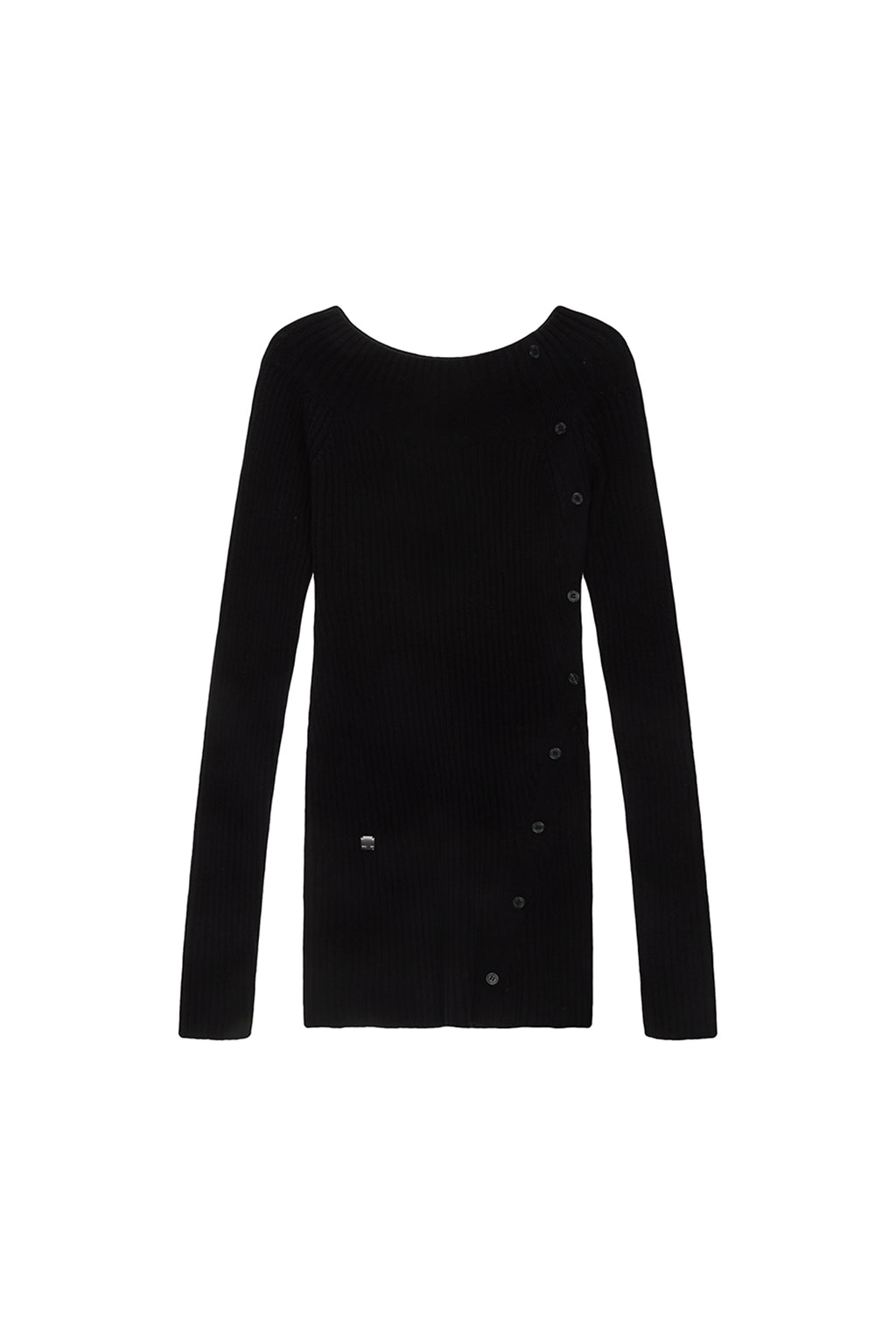 Matin Kim - One Shoulder Button Point Knit Dress (Ivory) product image 12 | TRAB K-Fashion Australia