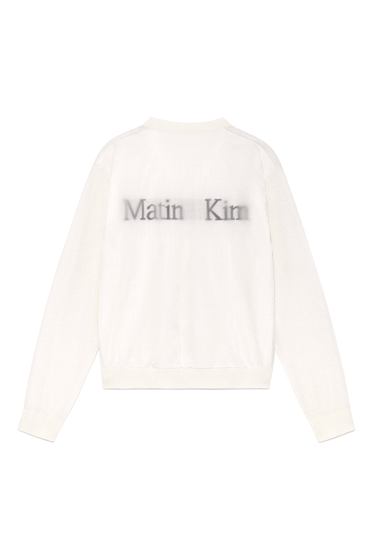 Matin Kim - Back Logo See Through Cardigan (Ivory) product image 2 | TRAB K-Fashion Australia