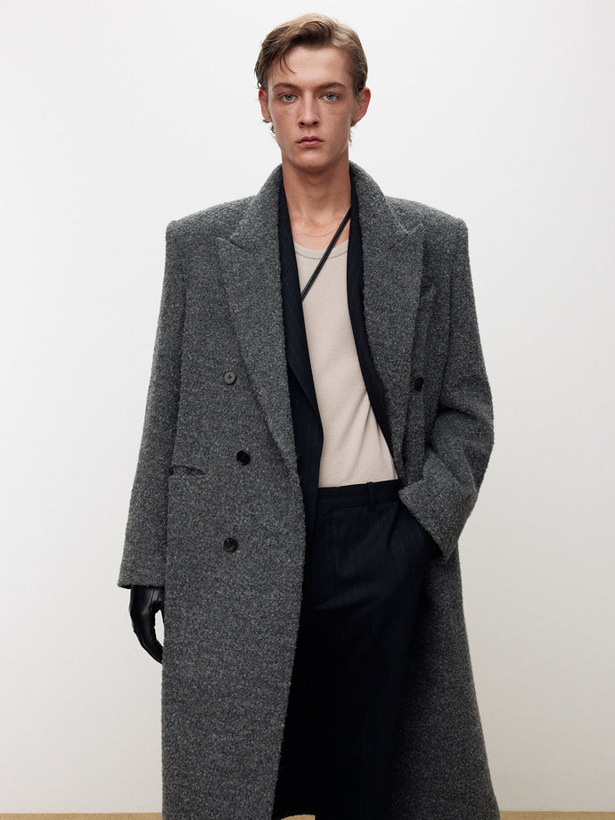 Tonywack - Textured Wool And Alpaca Double-Breasted Coat (Grey) product image 10 | TRAB K-Fashion Australia