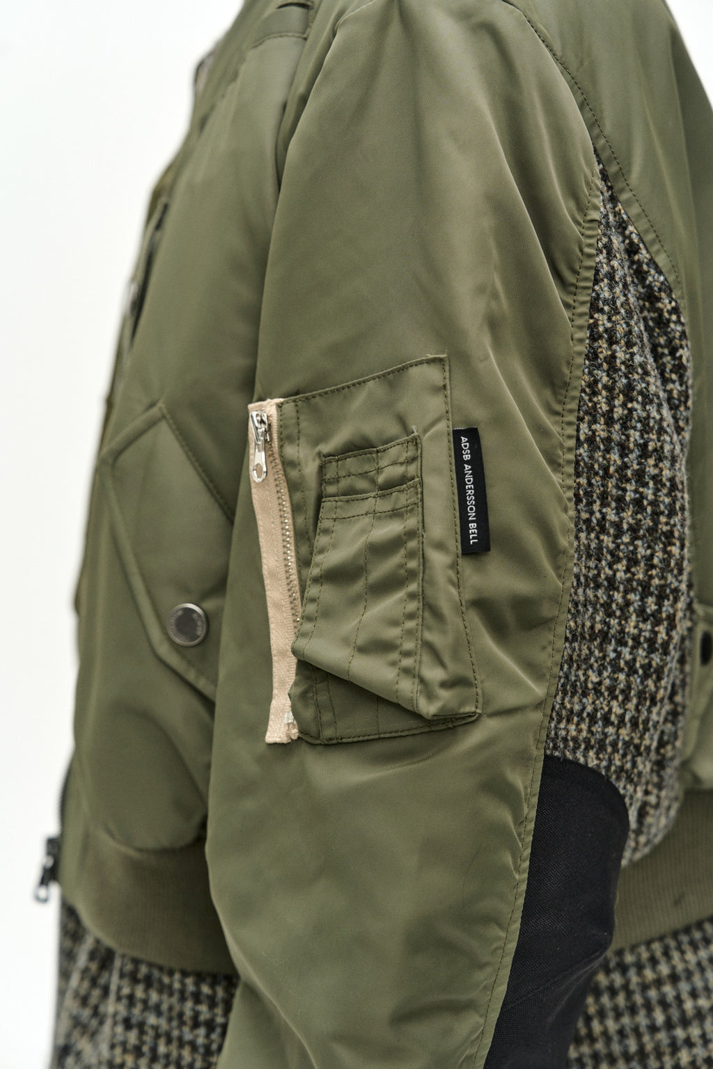 Andersson Bell - Unisex Deconstructed Layered Bomber Coat (Sage) product image 9 | TRAB K-Fashion Australia