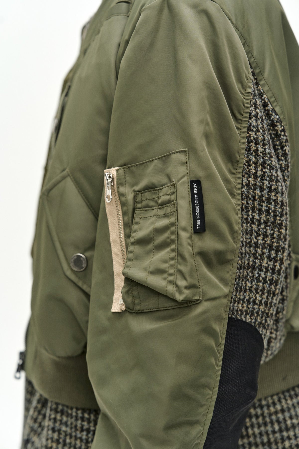Andersson Bell - Unisex Deconstructed Layered Bomber Coat (Sage) product image 9 | TRAB K-Fashion Australia