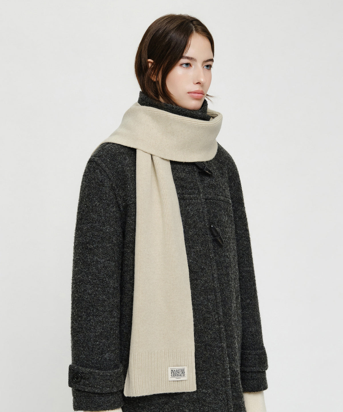 Marithe & Francois Girbaud - Classic Logo Knit Muffler (Light Beige) product image 6 | TRAB K-Fashion Australia