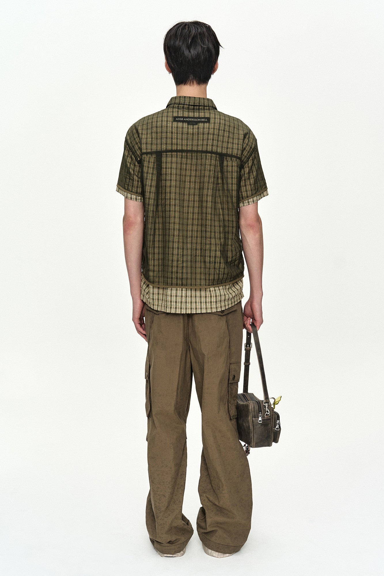 Andersson Bell - Check Sheer Layered Shirt (Green) product image 4 | TRAB K-Fashion Australia