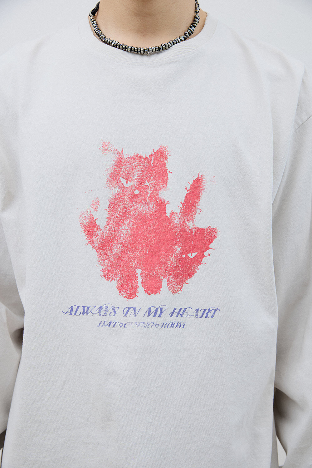 Hatchingroom - VTG Ghost Cat Tee Washed (Dust) product image 5 | TRAB K-Fashion Australia