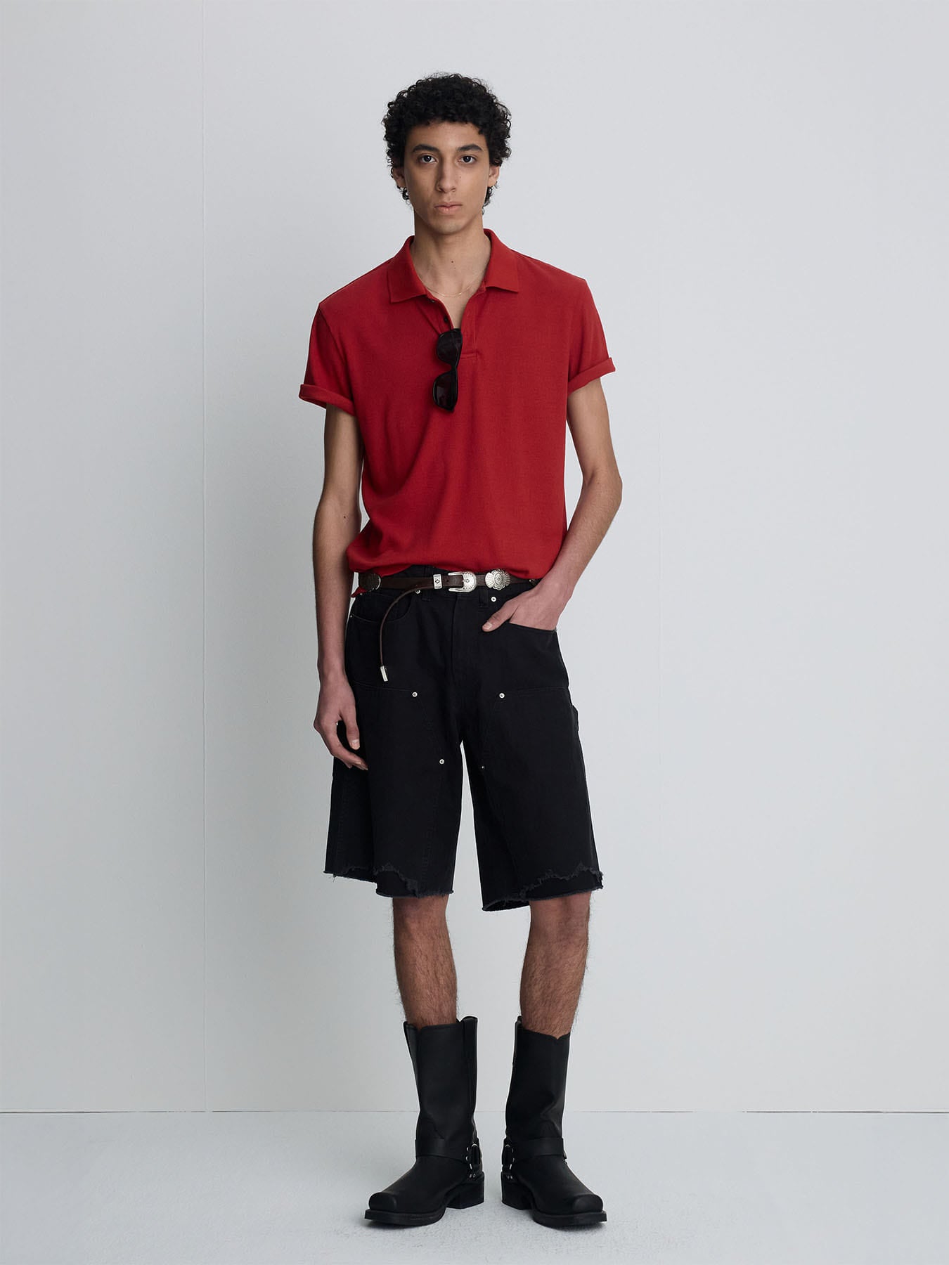Tonywack - Soft Ribbed Polo Shirt (Dark Red) product image 2 | TRAB K-Fashion Australia