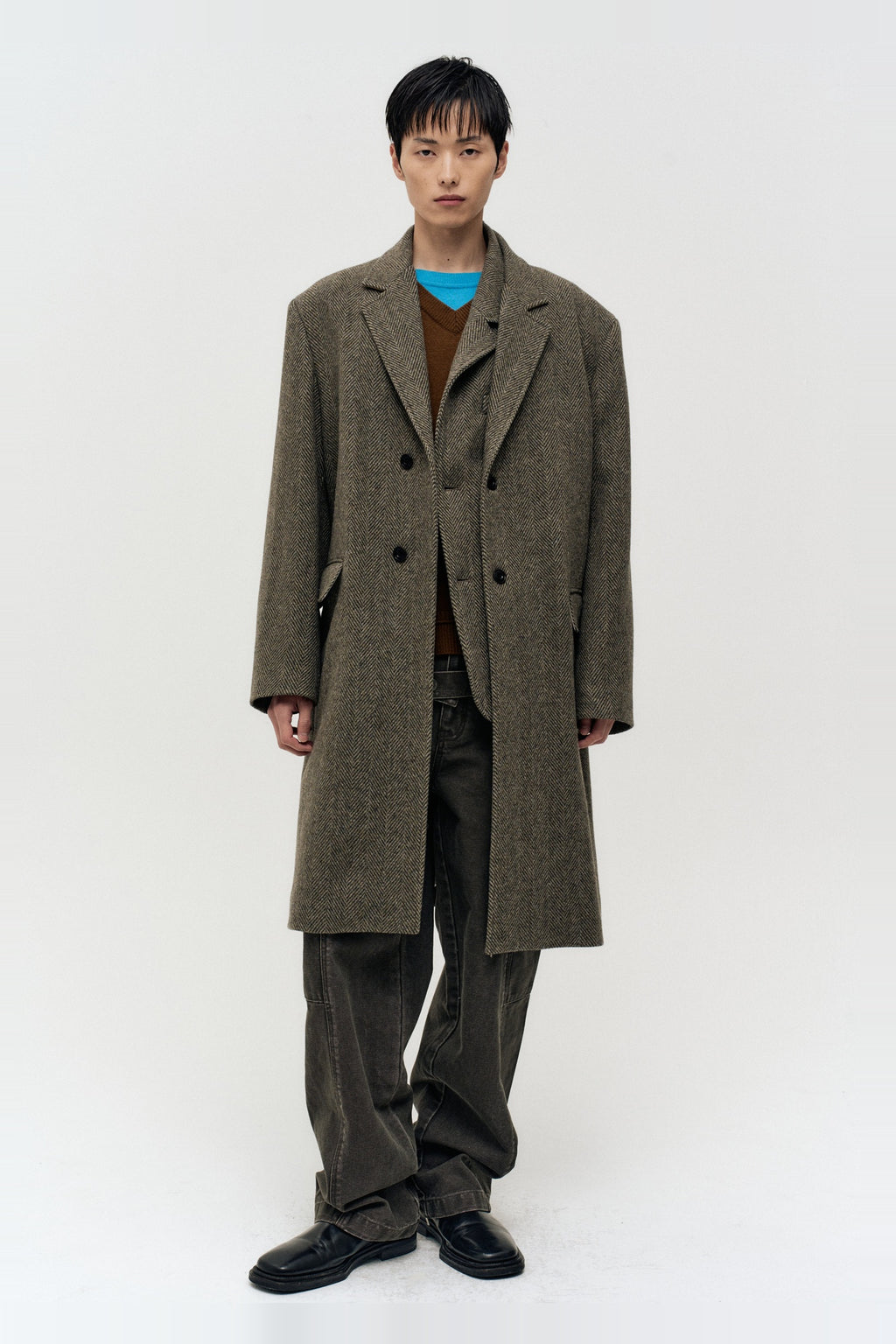 Andersson Bell - Layered Chesterfield Coat (Brown) product image 7 | TRAB K-Fashion Australia