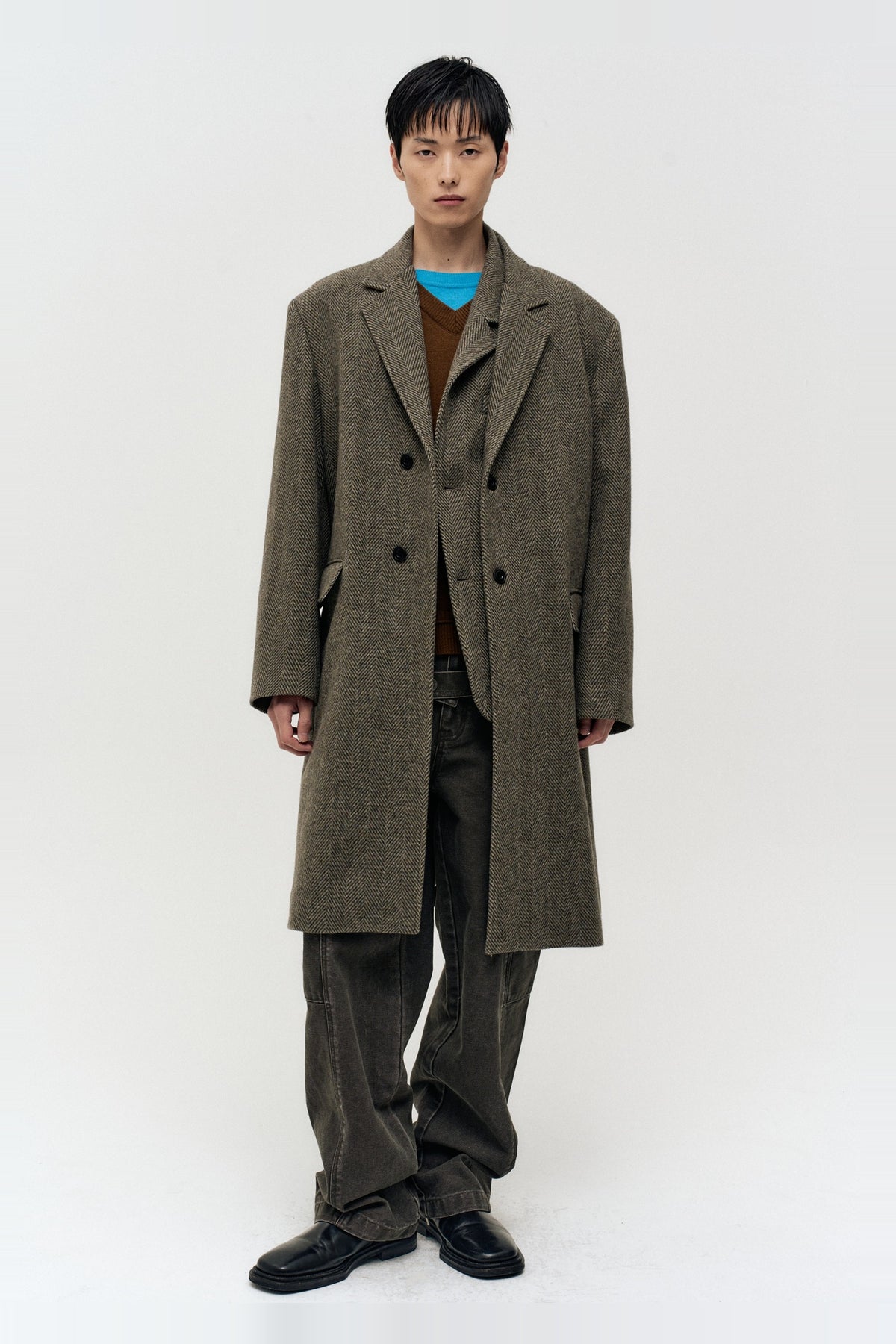Andersson Bell - Layered Chesterfield Coat (Brown) product image 7 | TRAB K-Fashion Australia