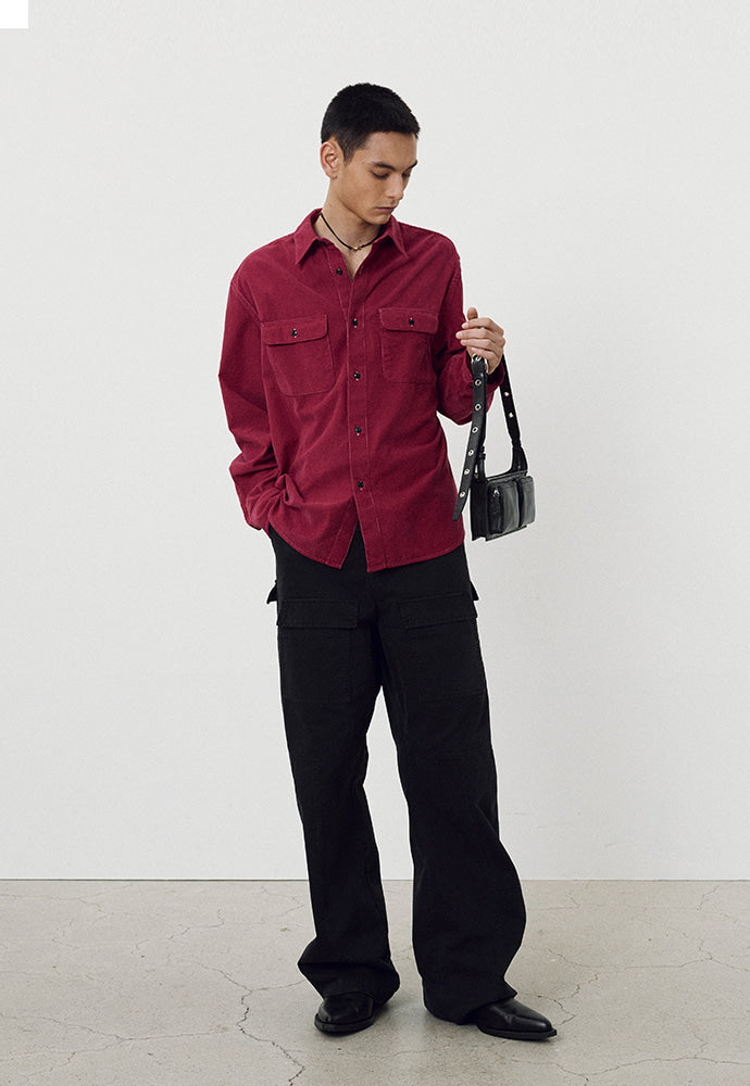 Tonywack - Wide-Leg Garment Washed Cargo Pants (Faded Black) product image 3 | TRAB K-Fashion Australia