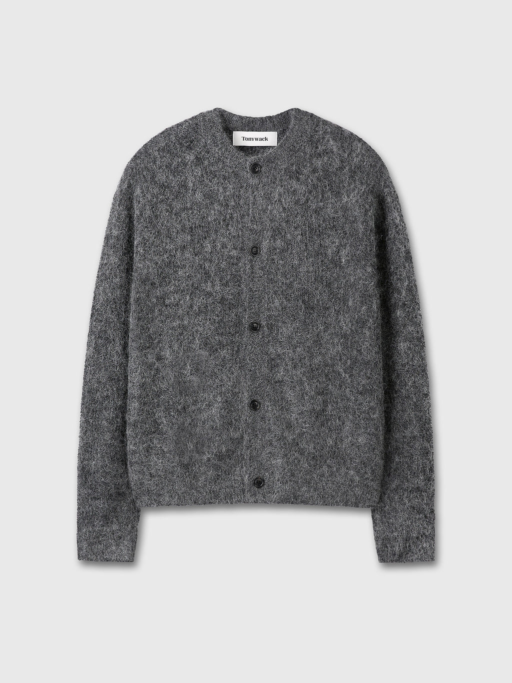 Tonywack - Wool And Mohair Ribbed Mesh Cardigan (Melange Grey) product image 7 | TRAB K-Fashion Australia