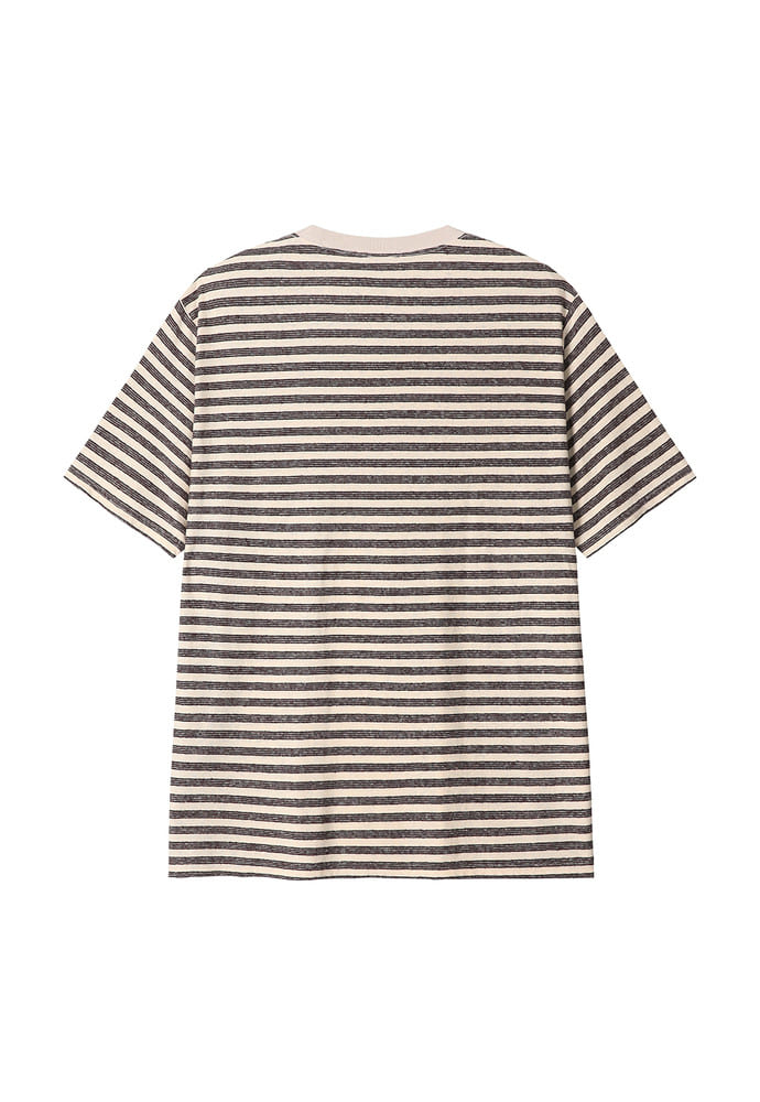 Art if acts - Linen Stripe Pocket Tee (Oatmeal) product image 7 | TRAB K-Fashion Australia