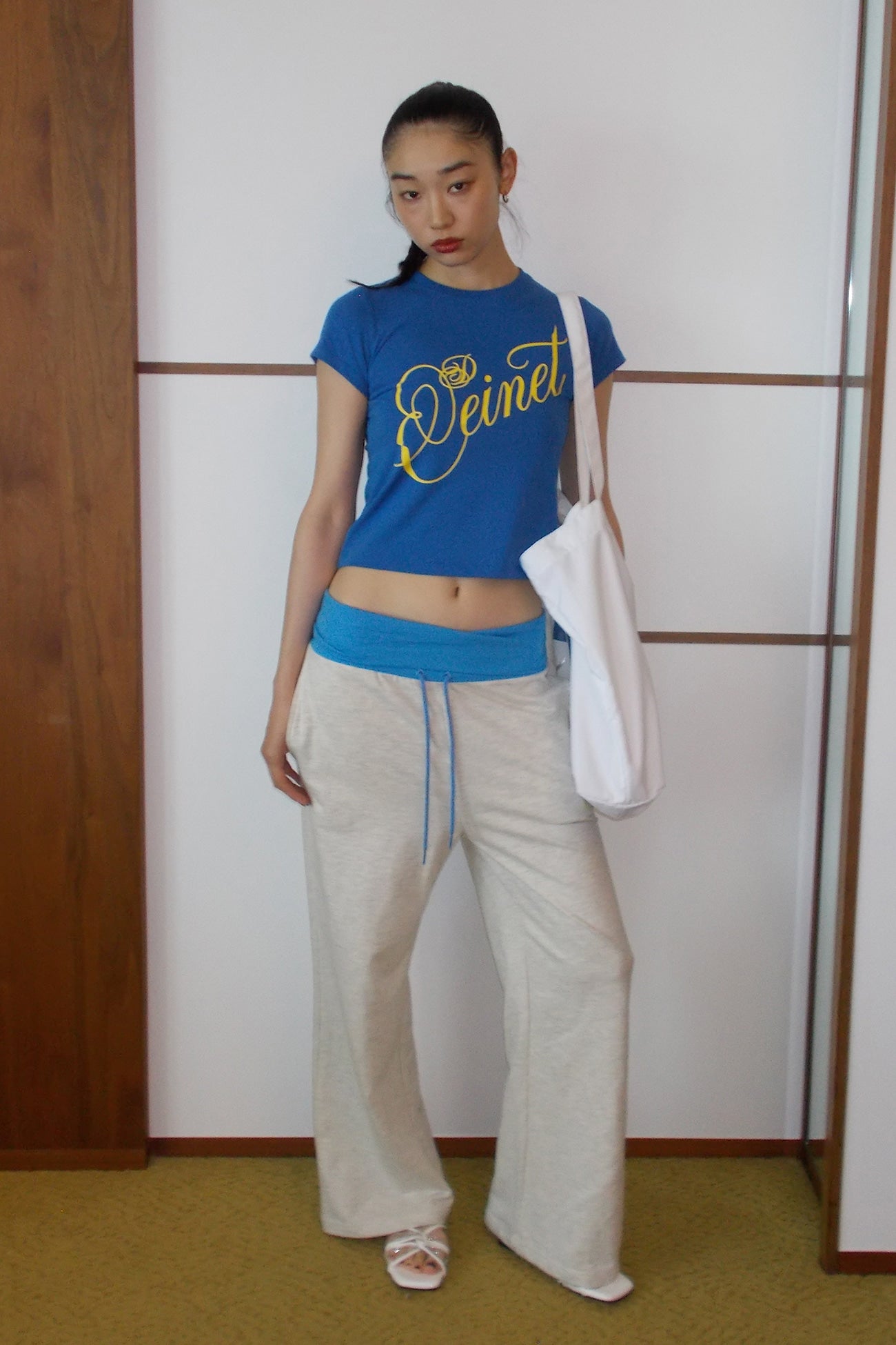 Deinet - Point Logo Shoulder Big Bag (White) product image 5 | TRAB K-Fashion Australia
