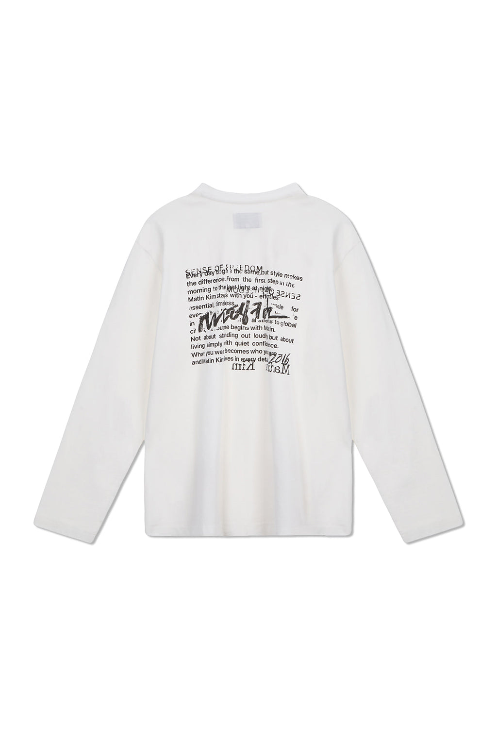 Matin Kim - Hangeul Logo Archive Long Sleeve (White) product image 5 | TRAB K-Fashion Australia