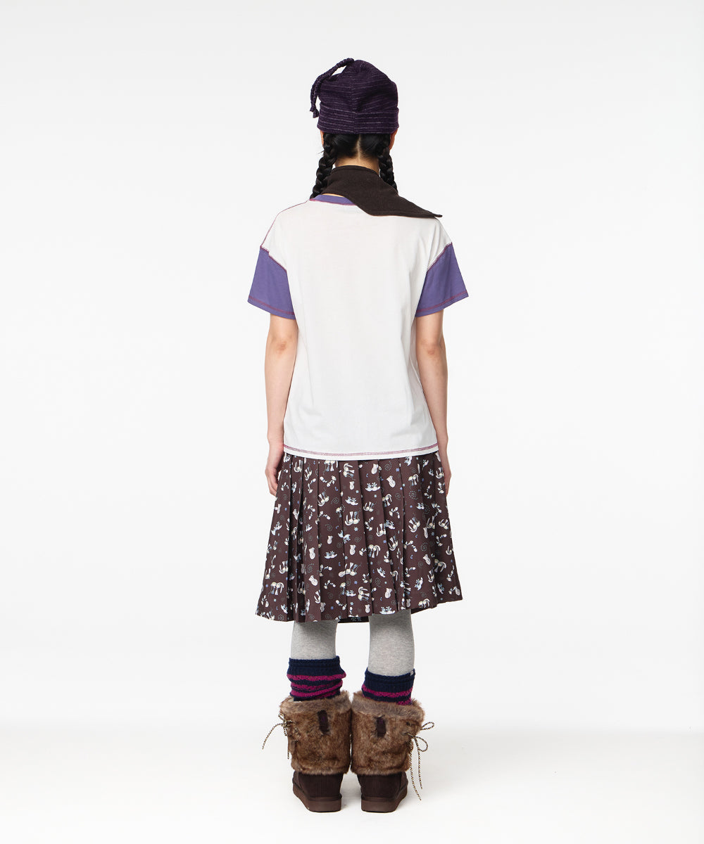 Coyseio - Color Block Graphic T-Shirt (White) product image 7 | TRAB K-Fashion Australia