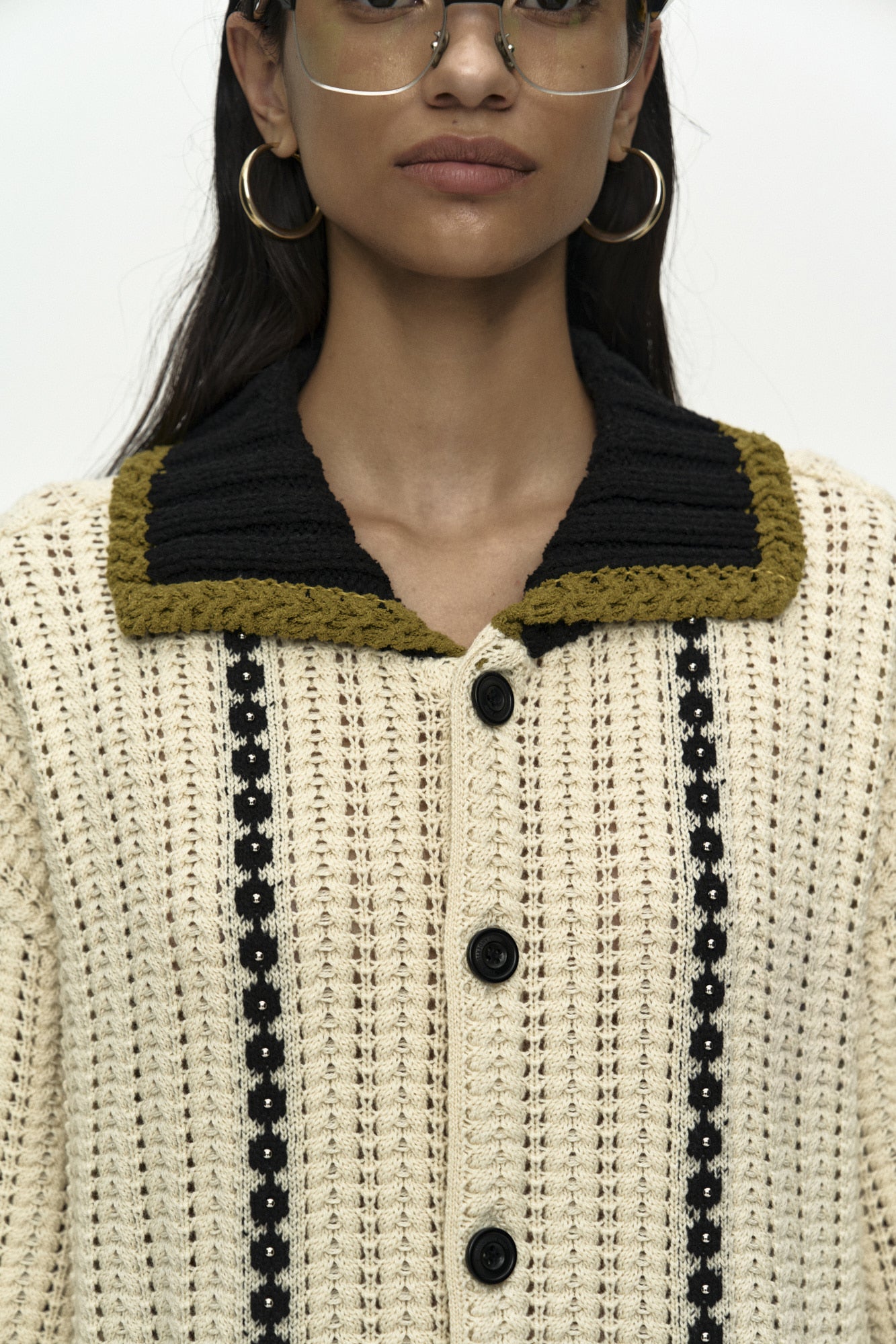 Andersson Bell New Fantasia カーディガン Andersson Bell - Unisex New Fantasia Collar Cardigan (Ecru) | TRAB