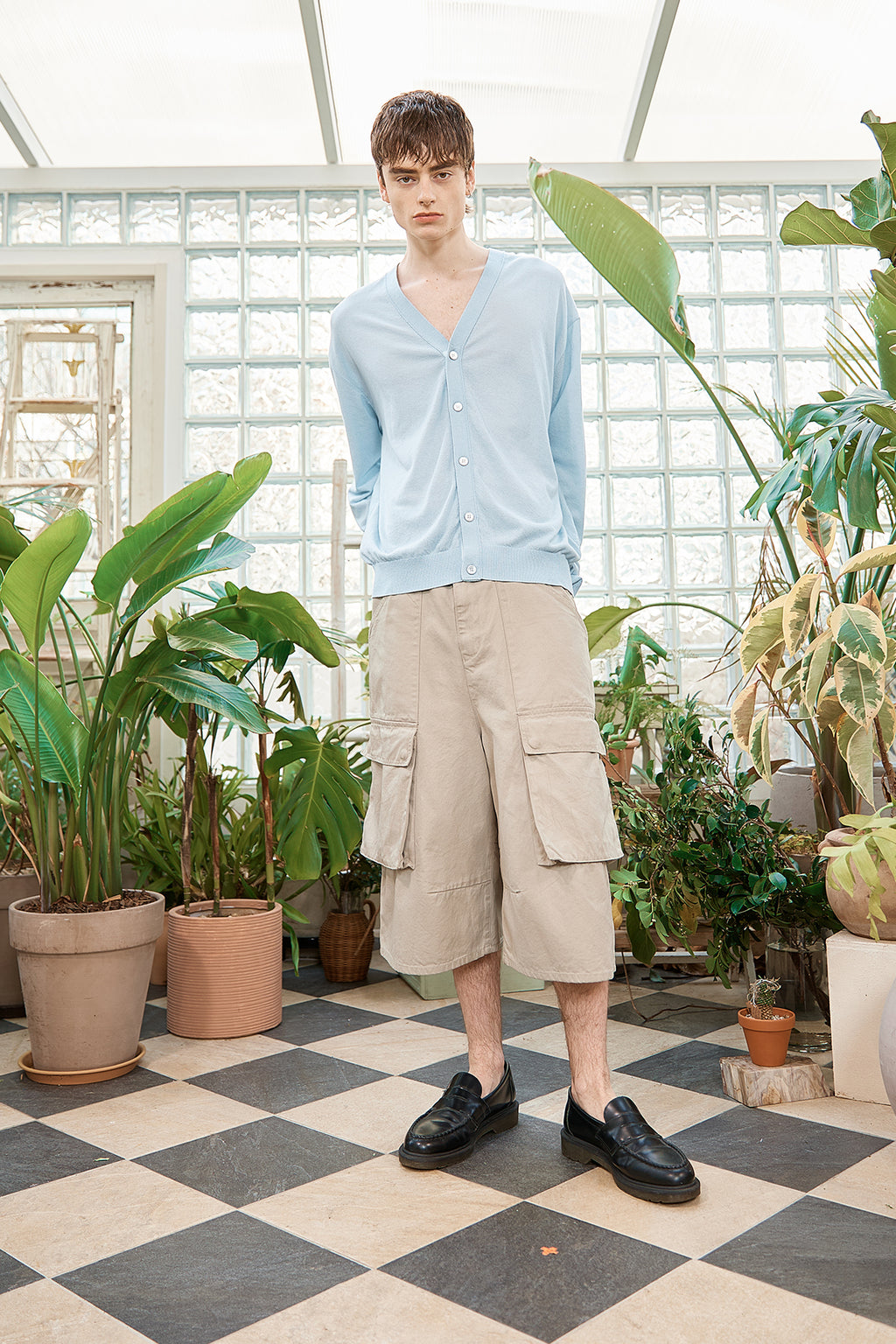 Matin Kim - Back Logo See Through Cardigan (Sky) product image 10 | TRAB K-Fashion Australia