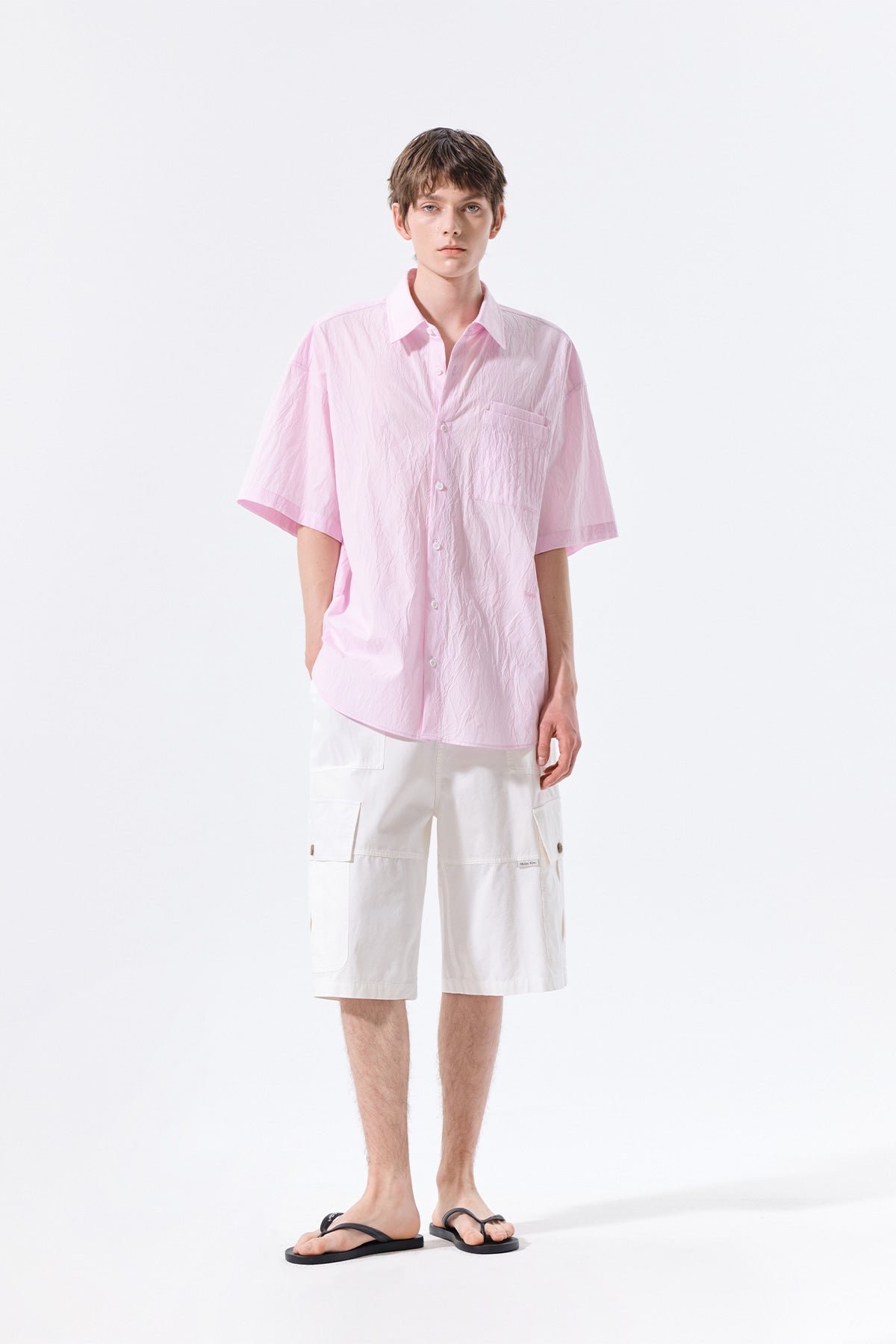 Matin Kim - Small Logo Over Fit Shirt (Pink) product image 10 | TRAB K-Fashion Australia