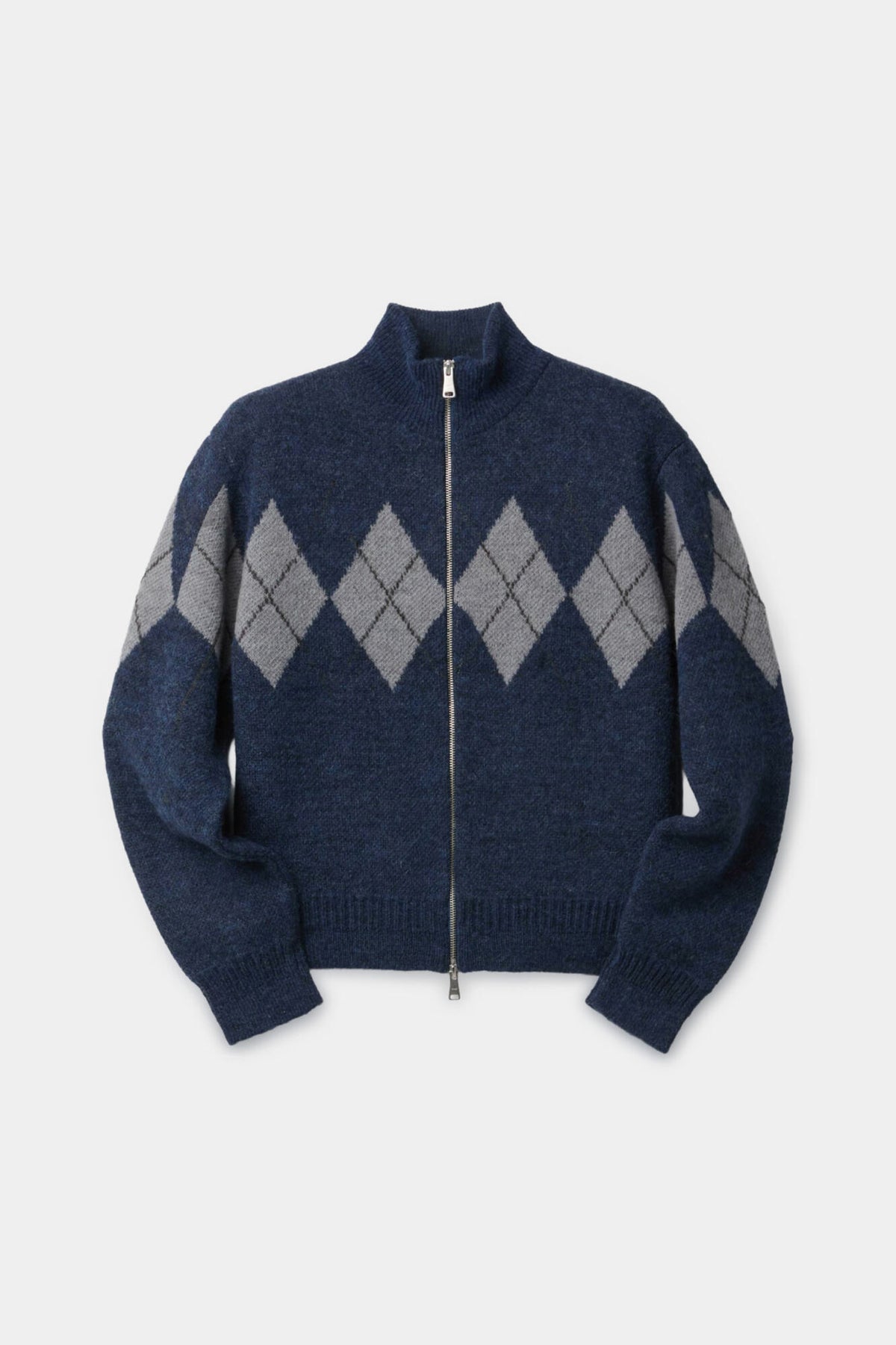 Coor - Inside Out Argyle Zip-Up (Melange Blue) product image 1 | TRAB K-Fashion Australia