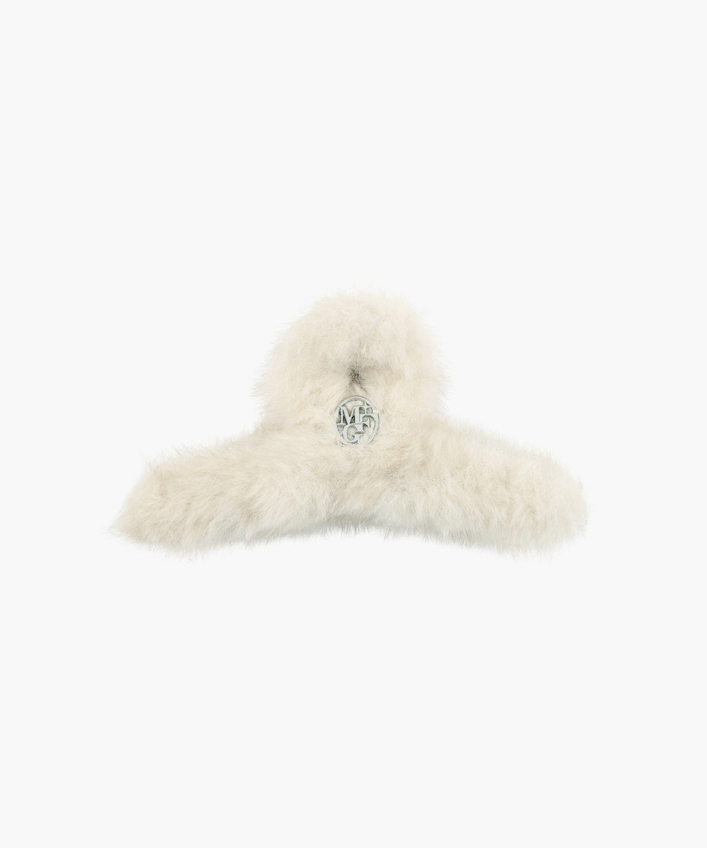 Marithe & Francois Girbaud - Circle Logo Fur Hair Clip (Beige) product image 5 | TRAB K-Fashion Australia