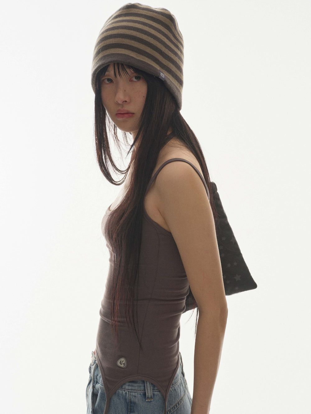 Coyseio - Dual Stripe Beanie (Mud Khaki) product image 2 | TRAB K-Fashion Australia