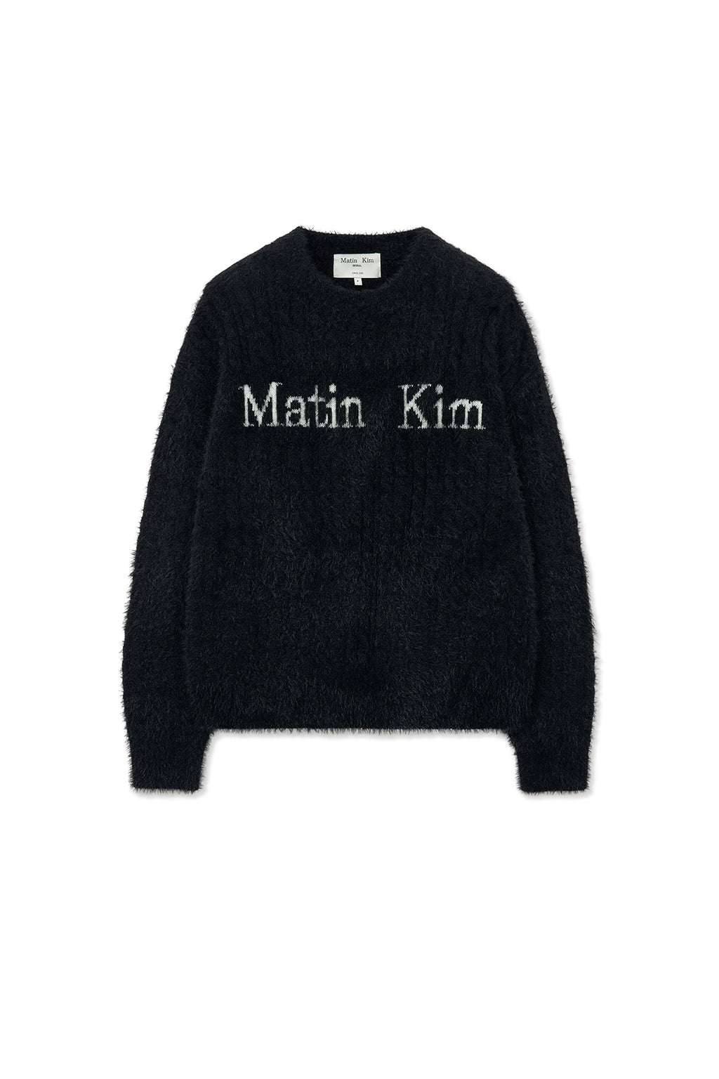 Matin Kim - Hairy Cable Knit Pullover (Black) product image 1 | TRAB K-Fashion Australia