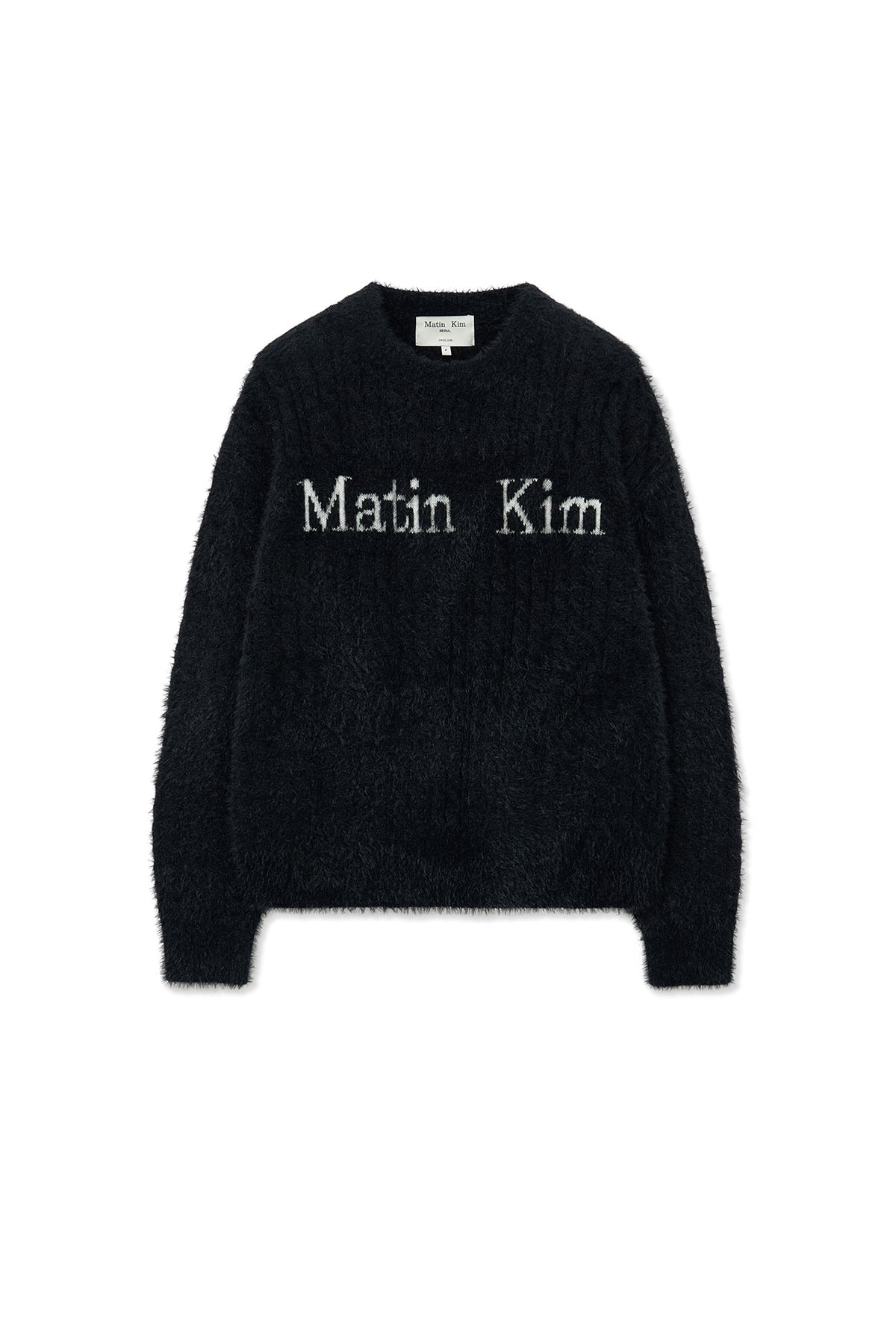Matin Kim - Hairy Cable Knit Pullover (Black) product image 1 | TRAB K-Fashion Australia