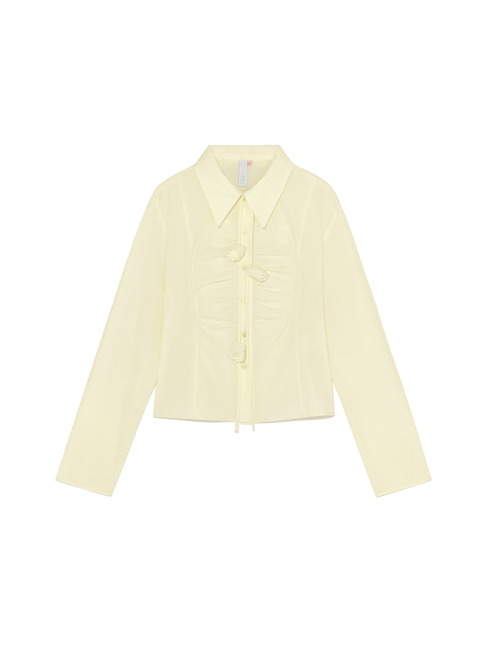 Kijun - Corsage Shirring Shirt (Butter) product image 8 | TRAB K-Fashion Australia