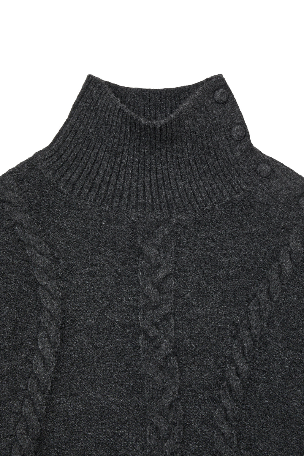 Deinet - Button High-Neck Twist Knit (Charcoal) product image 3 | TRAB K-Fashion Australia