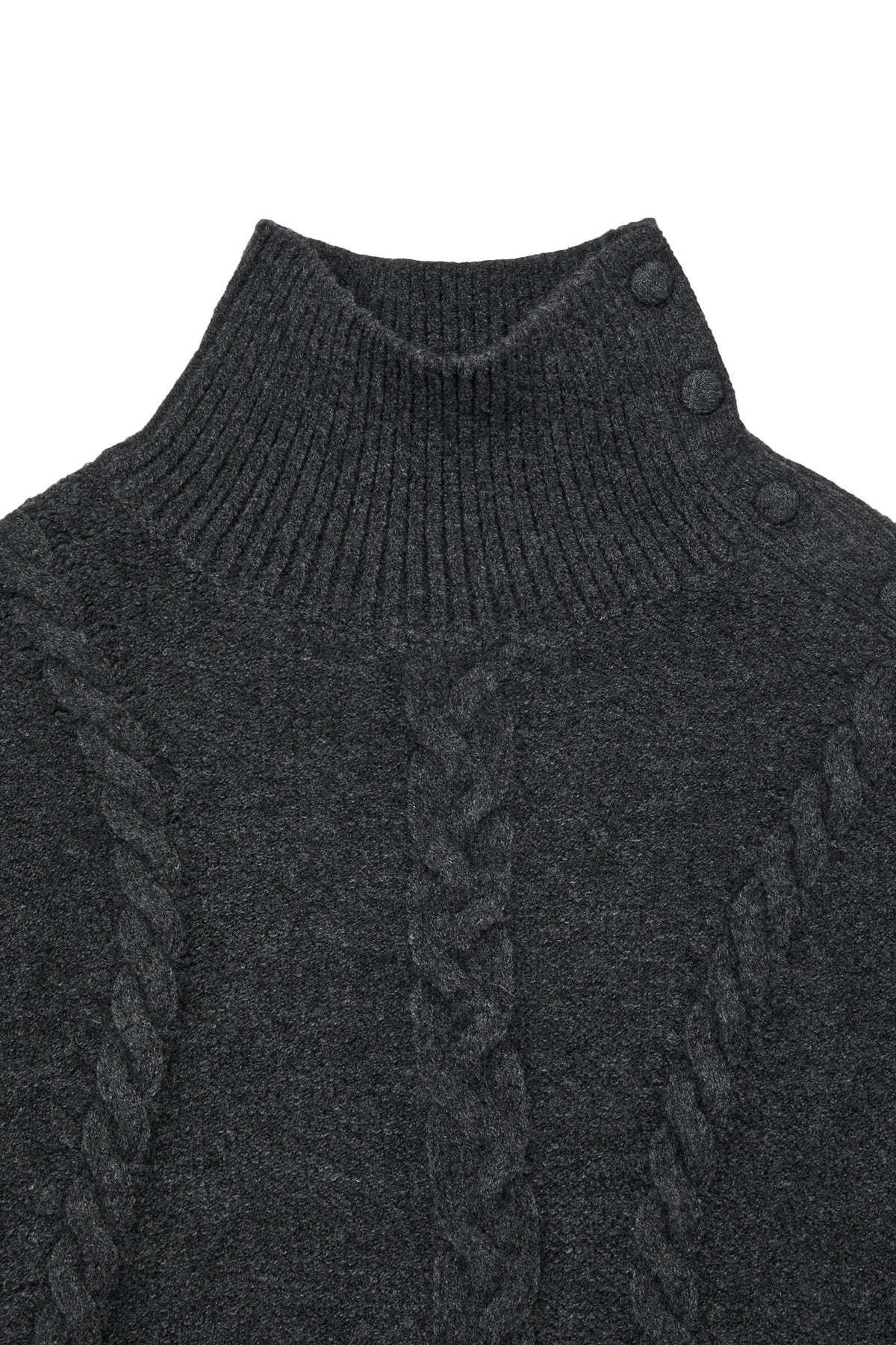 Deinet - Button High-Neck Twist Knit (Charcoal) product image 3 | TRAB K-Fashion Australia