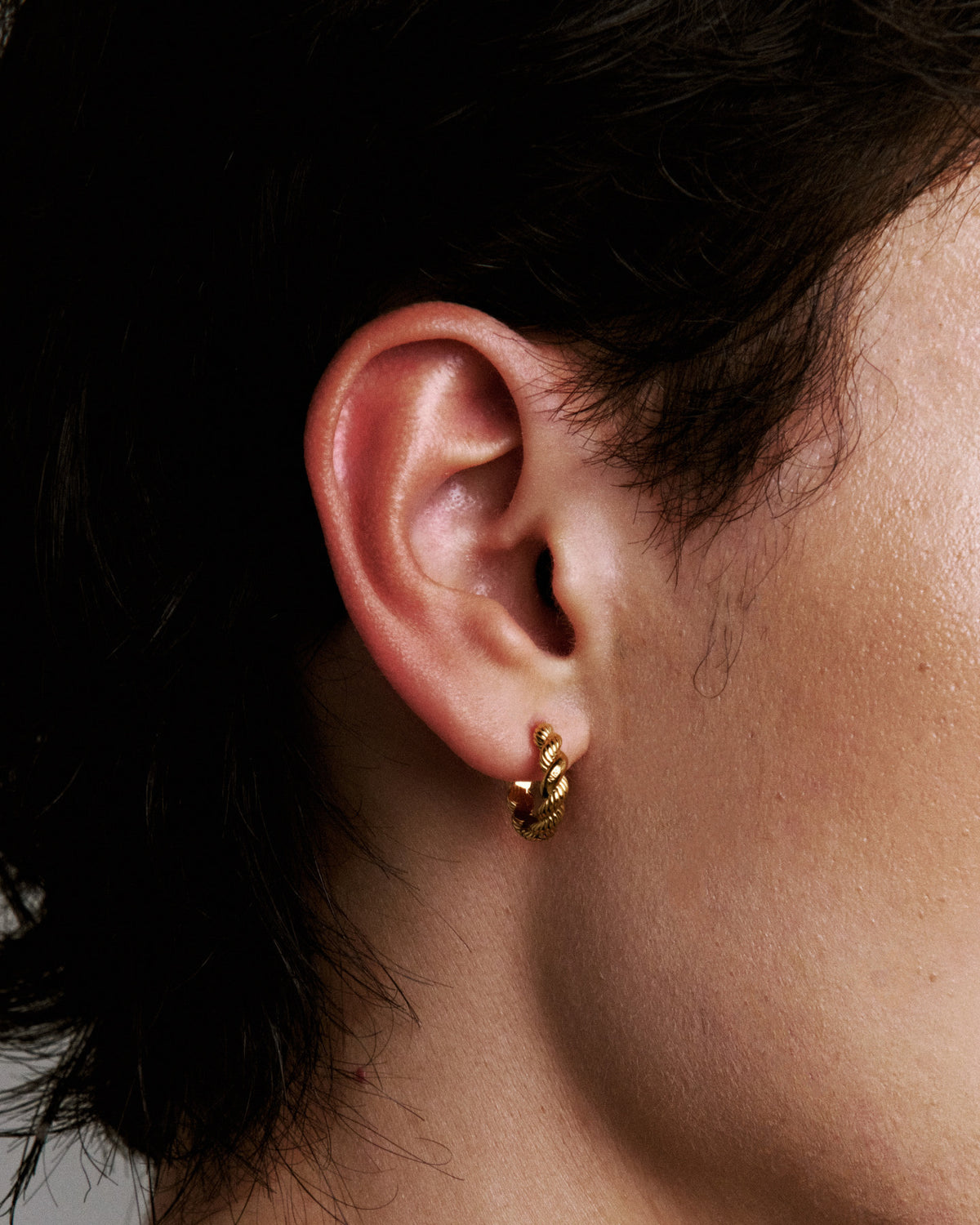 Numbering - Rope Texture Hoop Earrings #6104 product image 7 | TRAB K-Fashion Australia