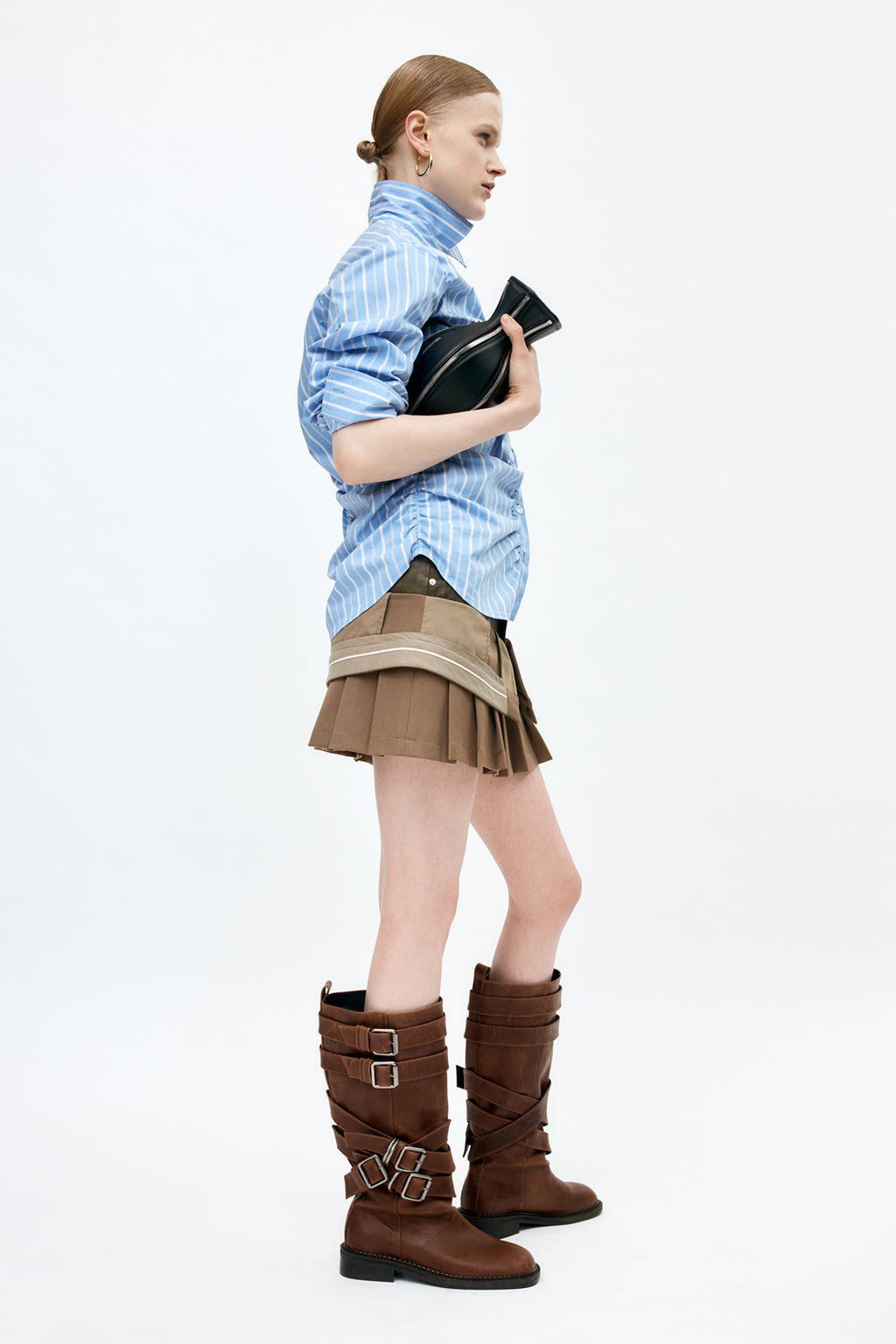 Andersson Bell - Stripe Shirring Shirt (Blue) product image 4 | TRAB K-Fashion Australia