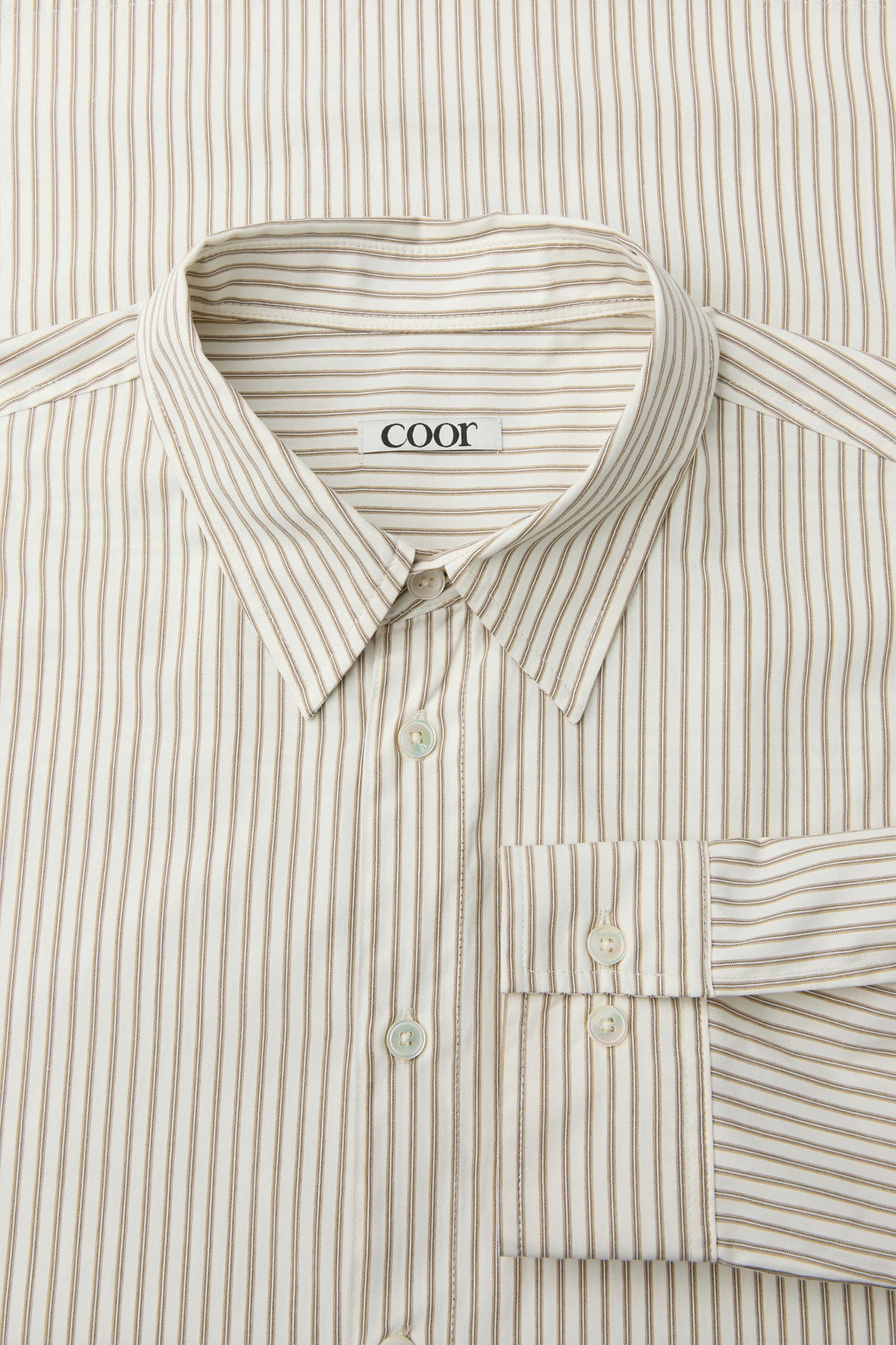 Coor - Two-Tone Stripe Shirt (Two-Tone Beige) product image 5 | TRAB K-Fashion Australia