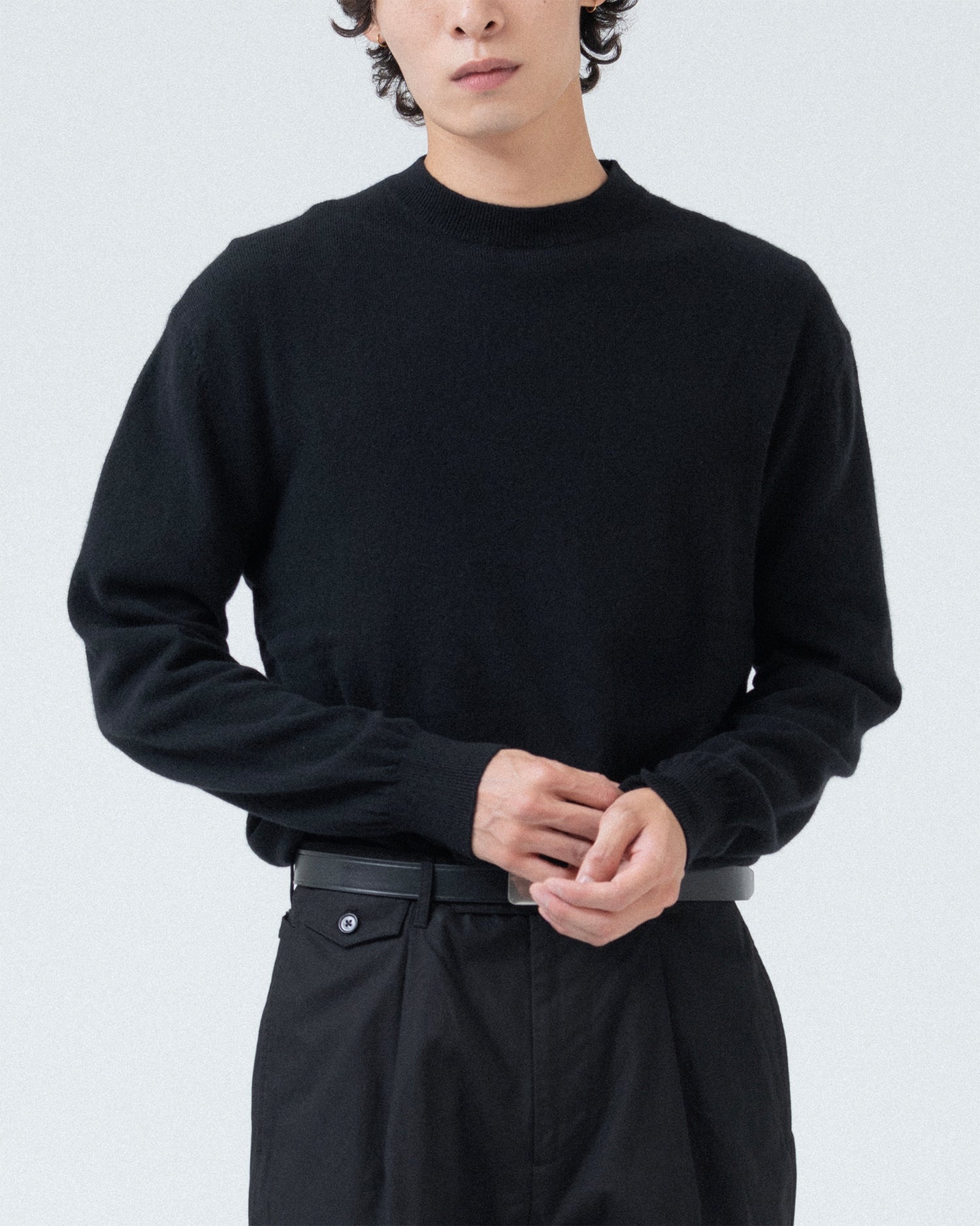 Brownyard - Extra Super Fine Crewneck Knit (Black) product image 3 | TRAB K-Fashion Australia