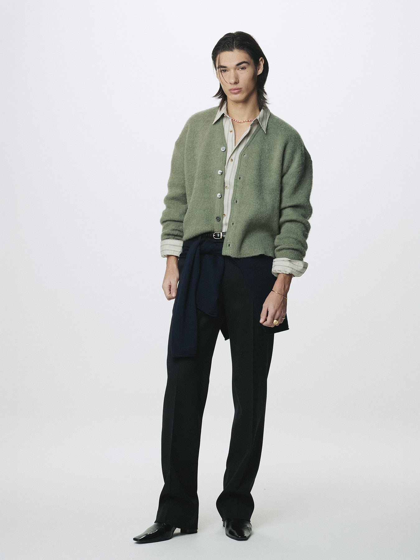 Tonywack - Brushed Alpaca-Blend Cardigan (Sage Green) product image 4 | TRAB K-Fashion Australia