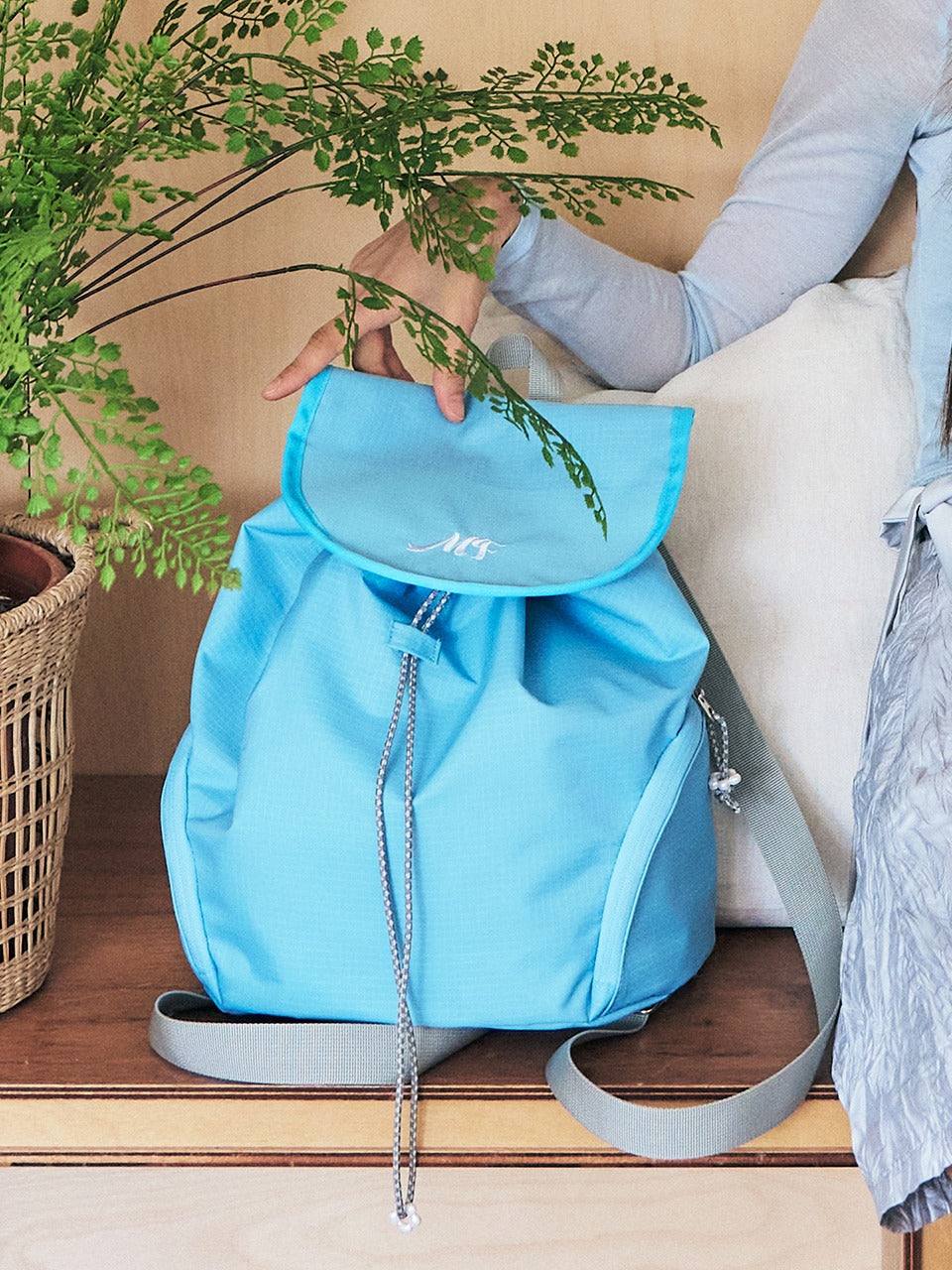 Margarin Fingers - Side Pocket Backpack (Light Blue) product image 1 | TRAB K-Fashion Australia