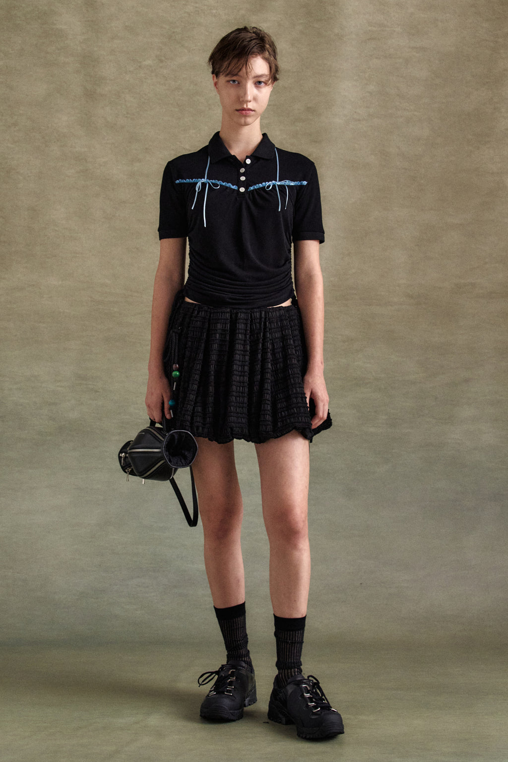 Andersson Bell - Halter String Piqué Polo Shirts (Black) product image 2 | TRAB K-Fashion Australia
