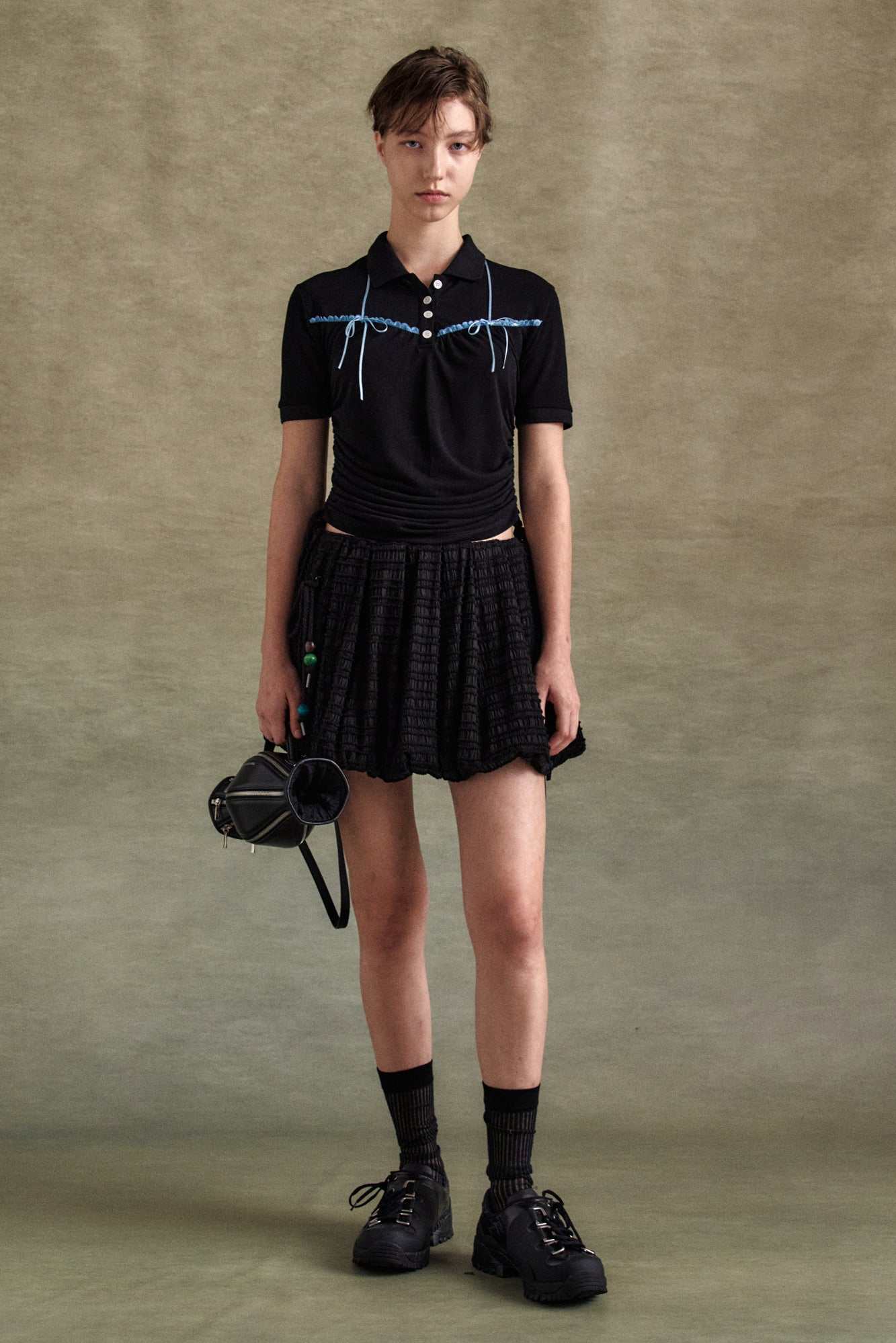 Andersson Bell - Halter String Piqué Polo Shirts (Black) product image 2 | TRAB K-Fashion Australia