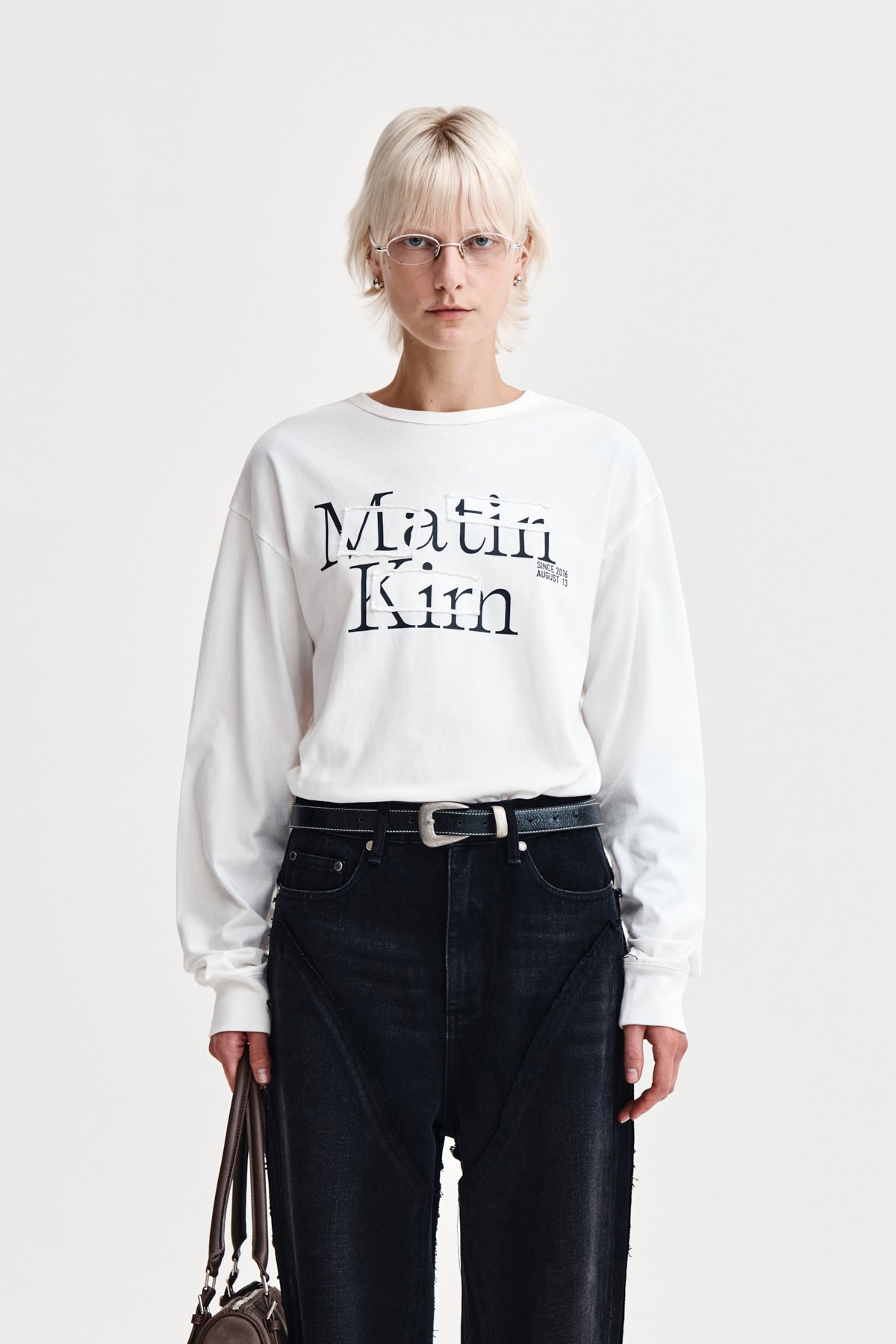 Matin Kim - Patch Graphic Long Sleeve Top (White) product image 5 | TRAB K-Fashion Australia