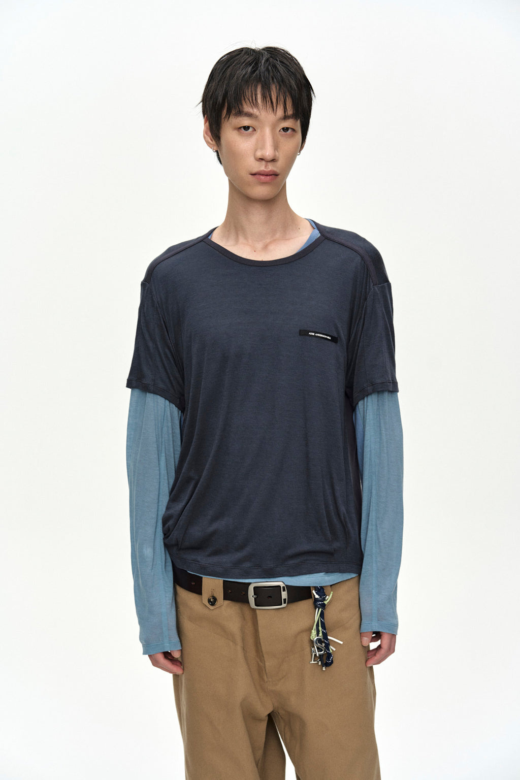 Andersson Bell - Brad Layered T-Shirt (Slate Blue/Asphalte) product image 2 | TRAB K-Fashion Australia