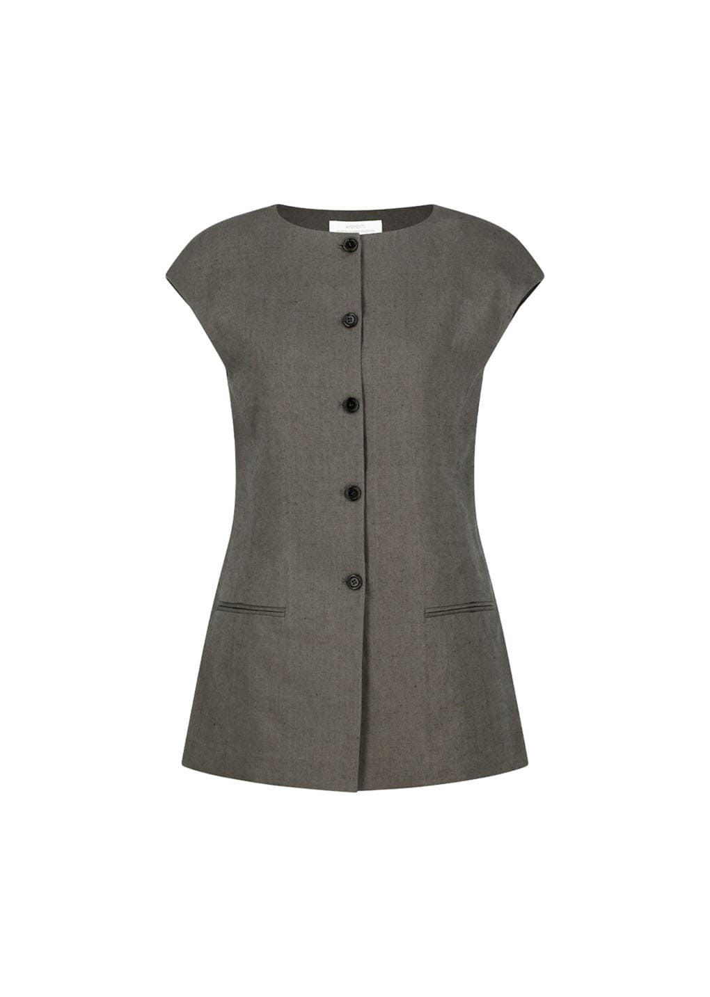 Amomento - Linen Curved Vest (Khaki) product image 5 | TRAB K-Fashion Australia
