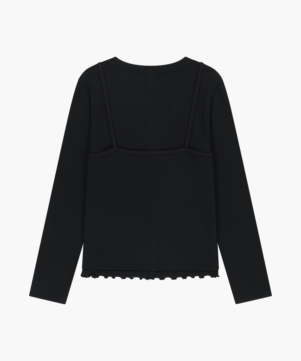 Marithe & Francois Girbaud - Sleeveless Layered Long Sleeve Tee (Black) product image 6 | TRAB K-Fashion Australia