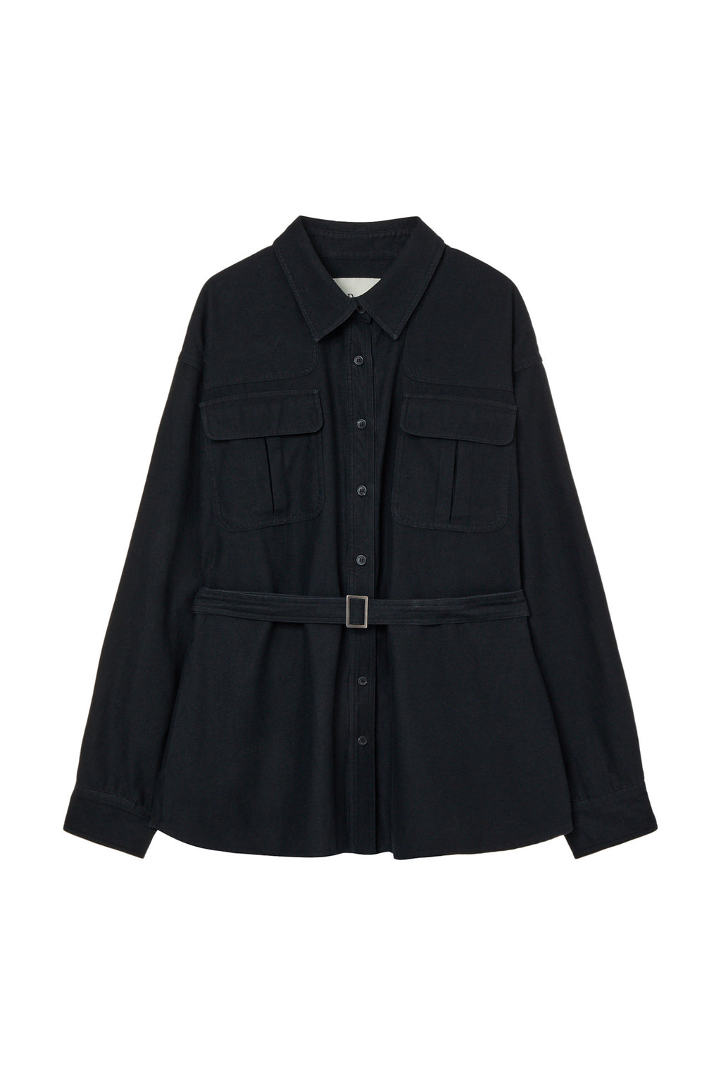 Deinet - Frayed Cotton Shirt (Black) product image 1 | TRAB K-Fashion Australia