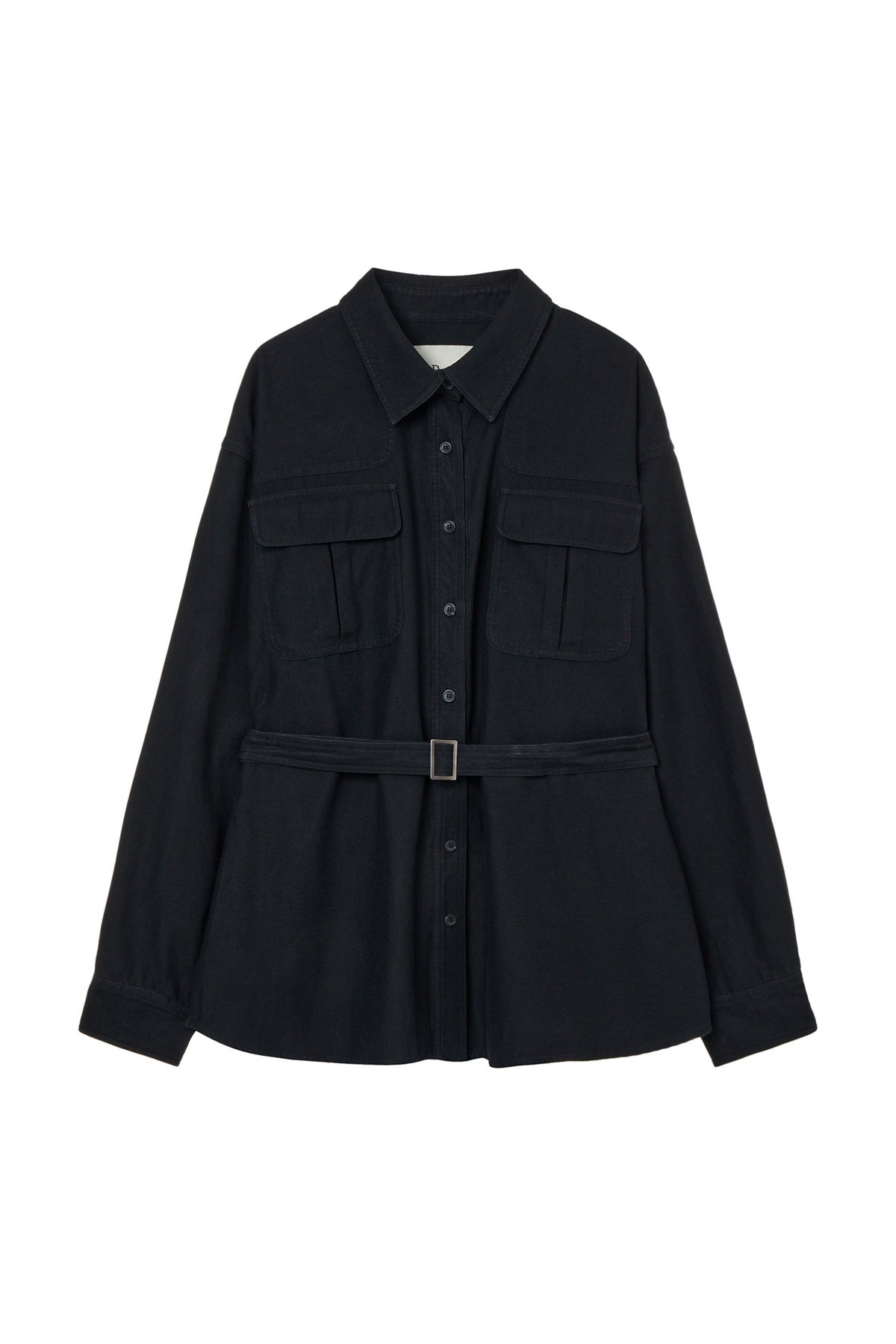 Deinet - Frayed Cotton Shirt (Black) product image 1 | TRAB K-Fashion Australia