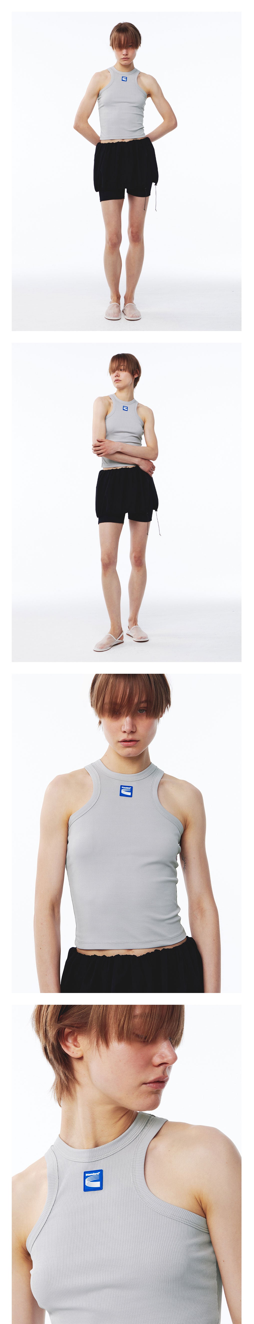 Kijun - (W) Patch Tank Top (Grey) product image 1 | TRAB K-Fashion Australia