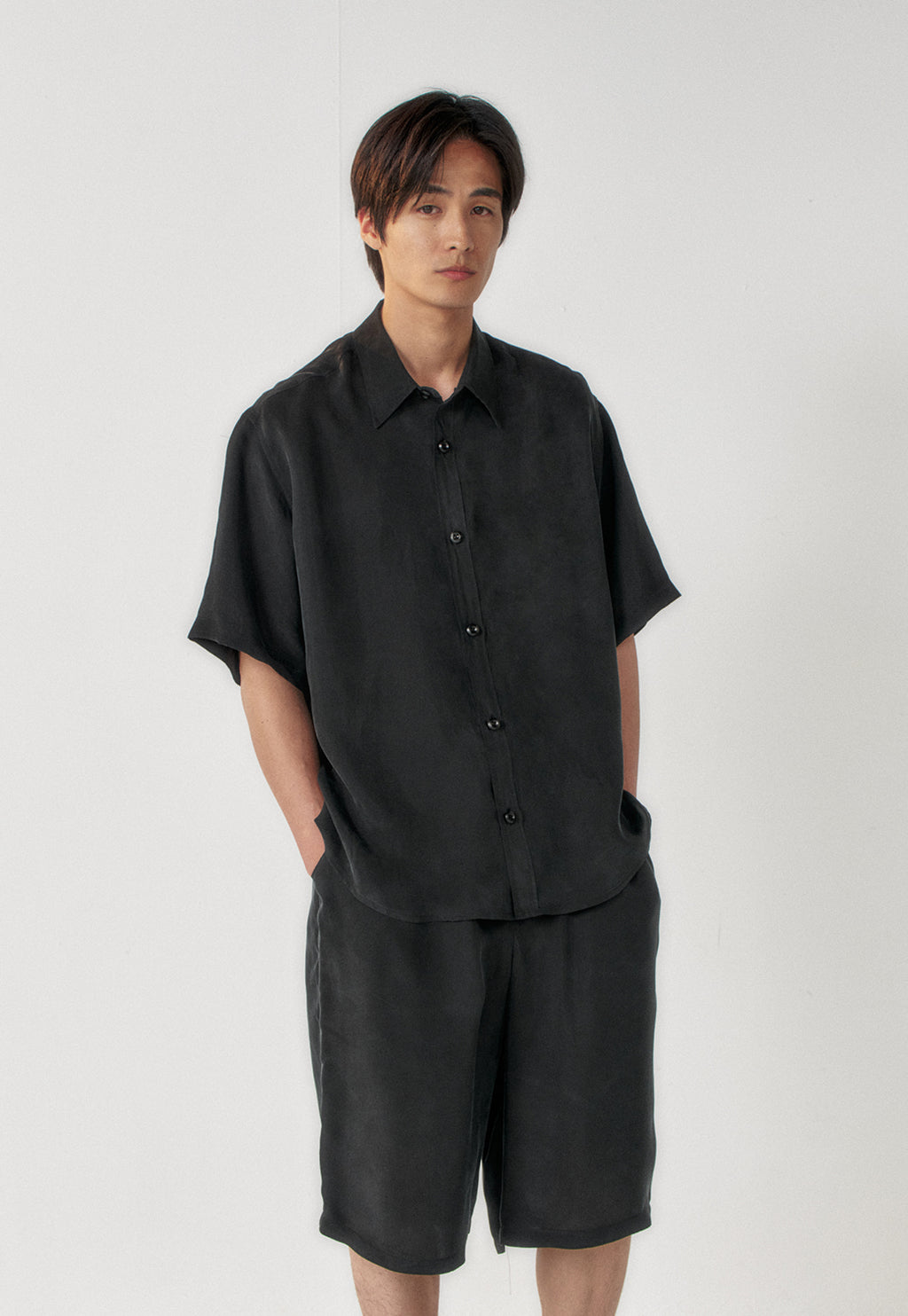 Art if acts - Cupro Bermuda Shorts (Black) product image 4 | TRAB K-Fashion Australia