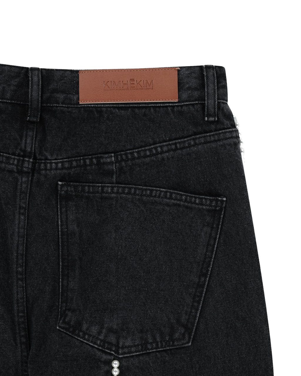 Kimhe Kim - Pearl Embellished Balloon Jeans (Black) product image 10 | TRAB K-Fashion Australia