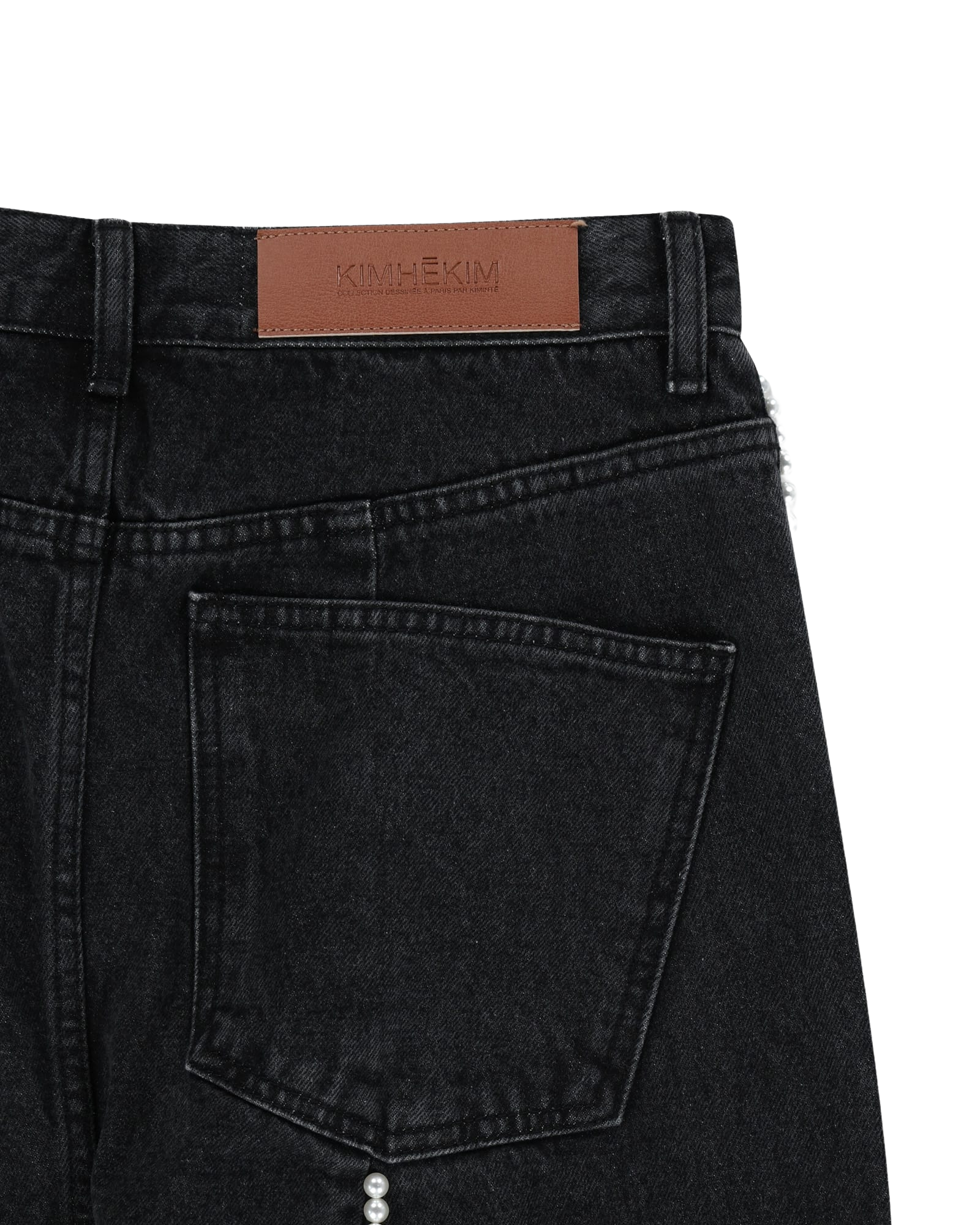 Kimhe Kim - Pearl Embellished Balloon Jeans (Black) product image 10 | TRAB K-Fashion Australia